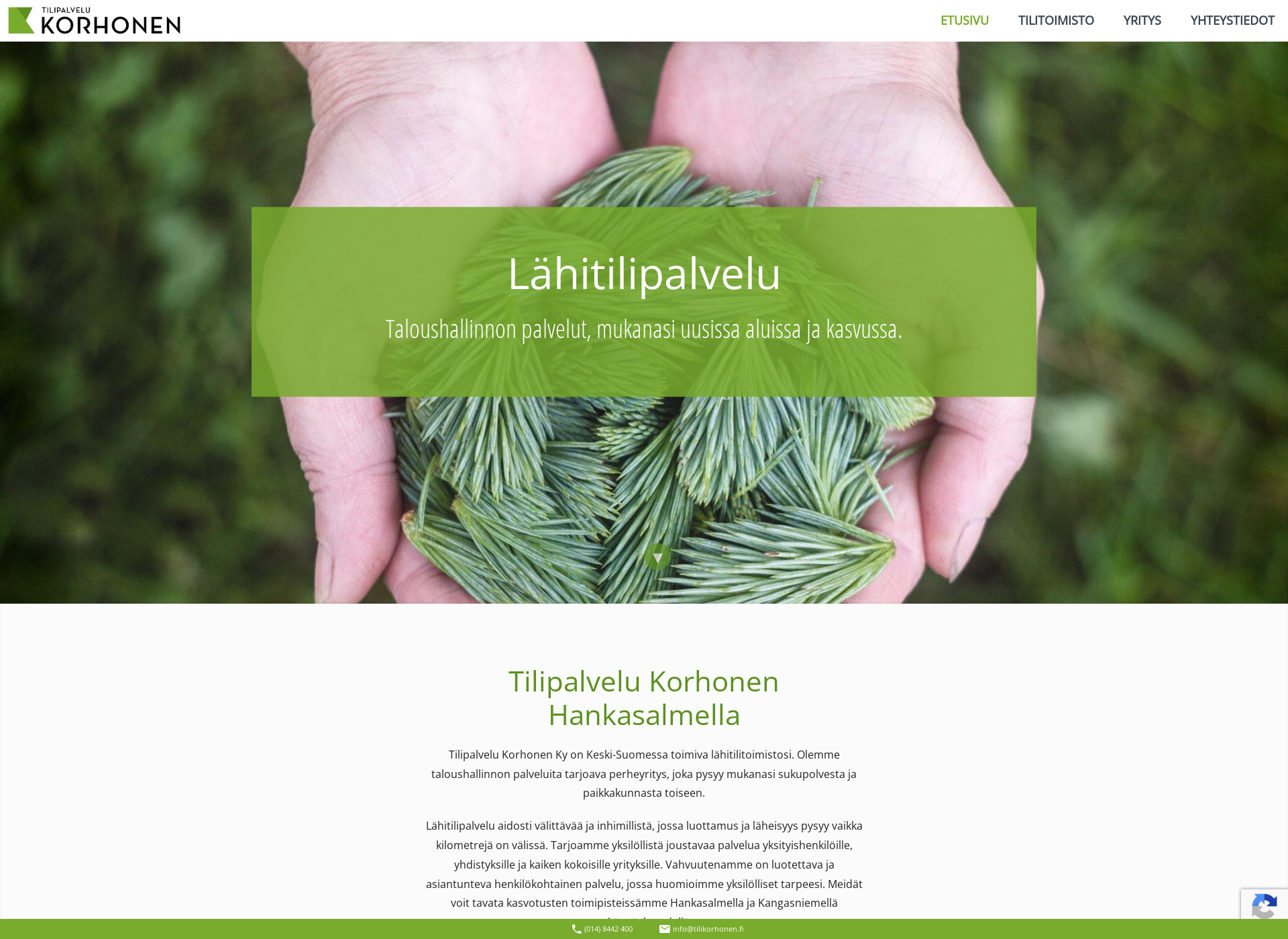 Skärmdump för tilikorhonen.fi