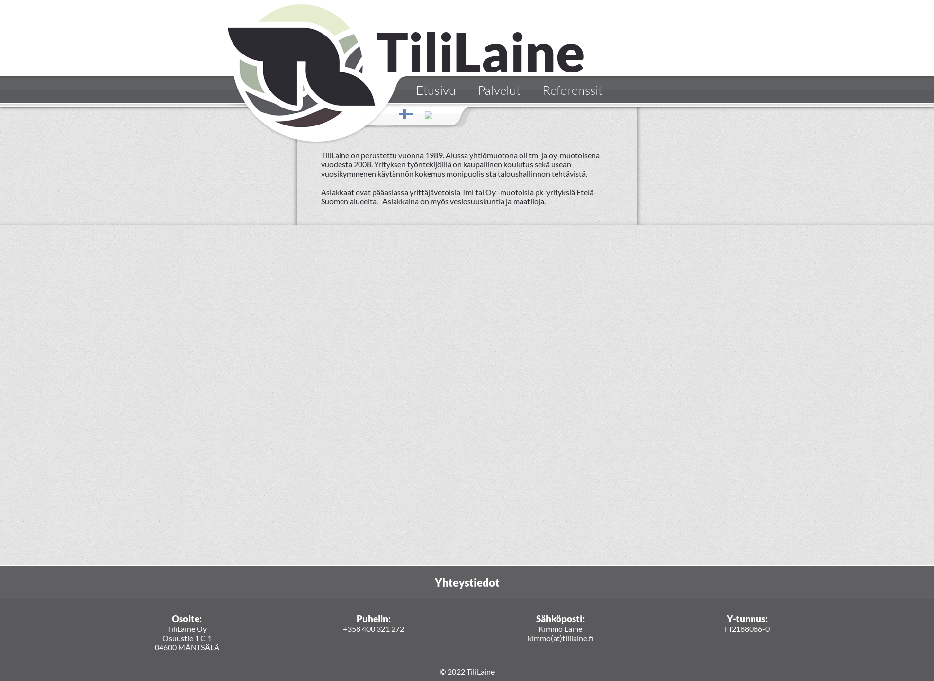 Skärmdump för tililaine.fi