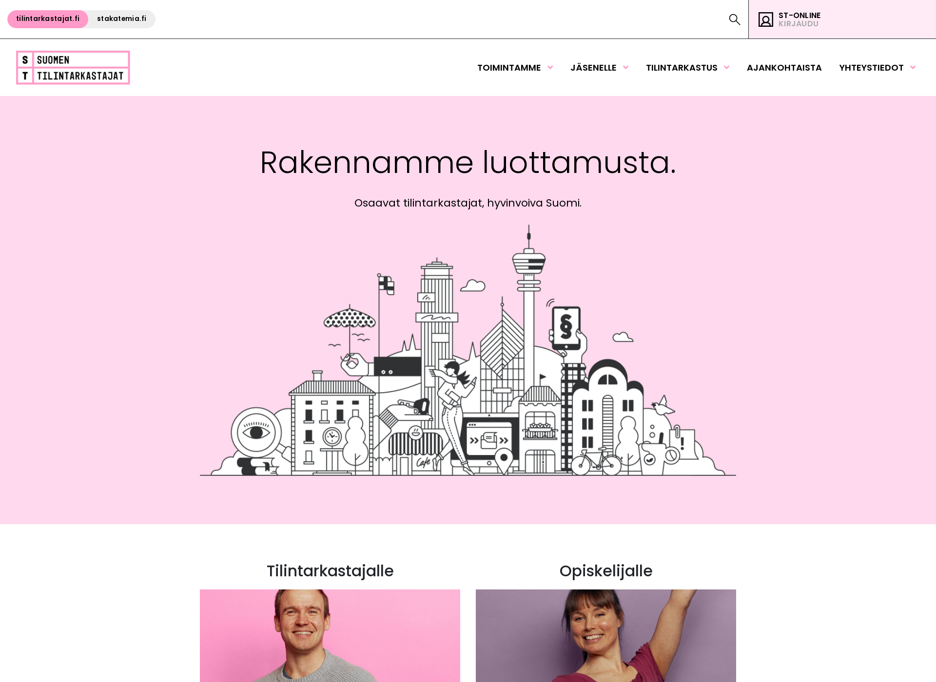 Skärmdump för tilintarkastajayhdistys.fi