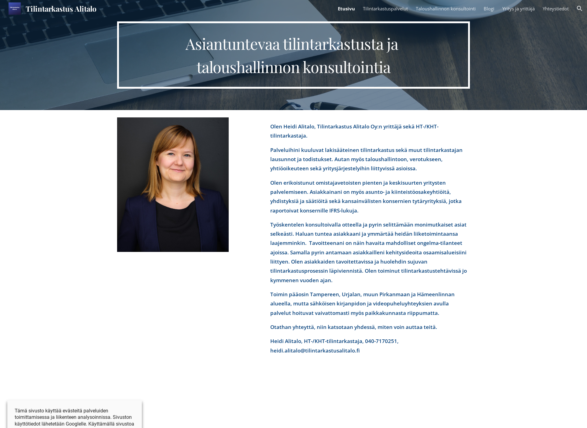 Skärmdump för tilintarkastusalitalo.fi