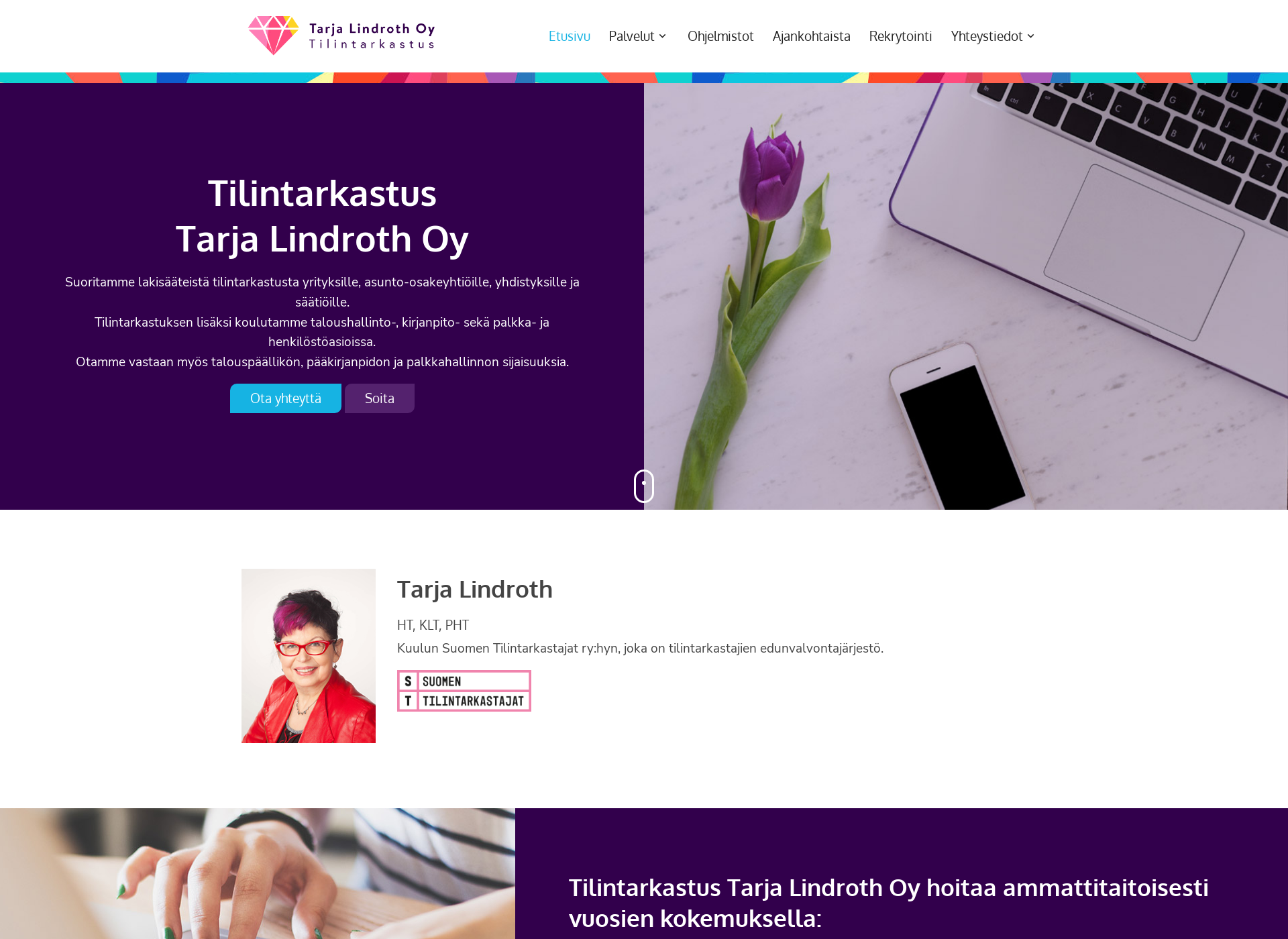 Näyttökuva tilintarkastustarjalindroth.fi