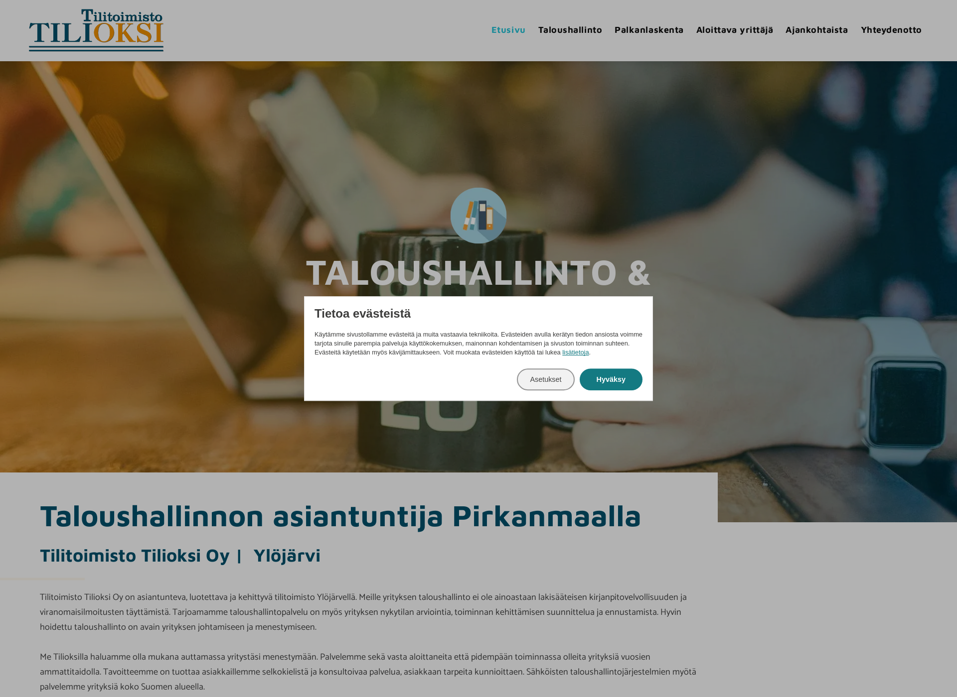 Skärmdump för tilioksi.fi