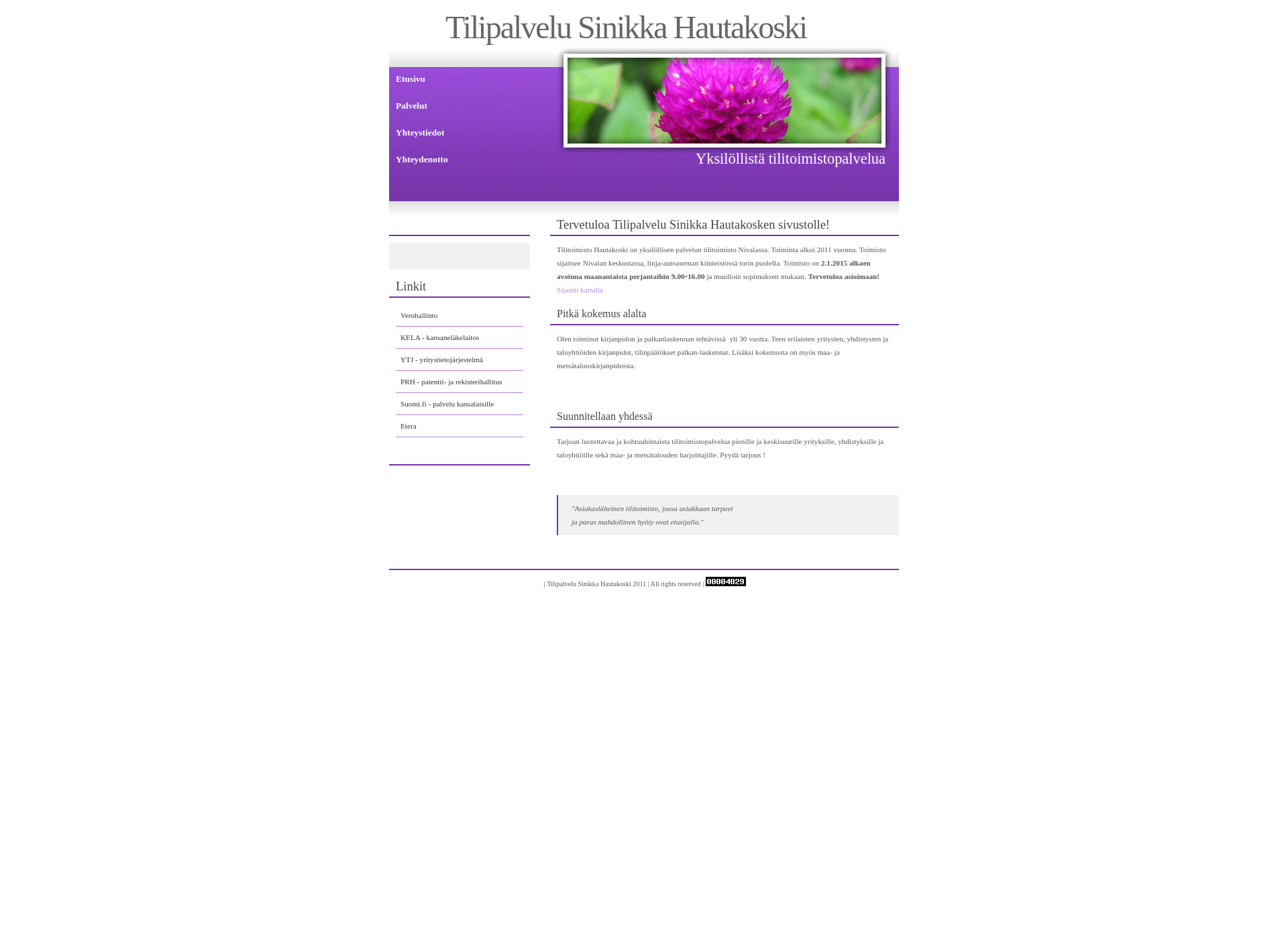Screenshot for tilipalveluhautakoski.fi