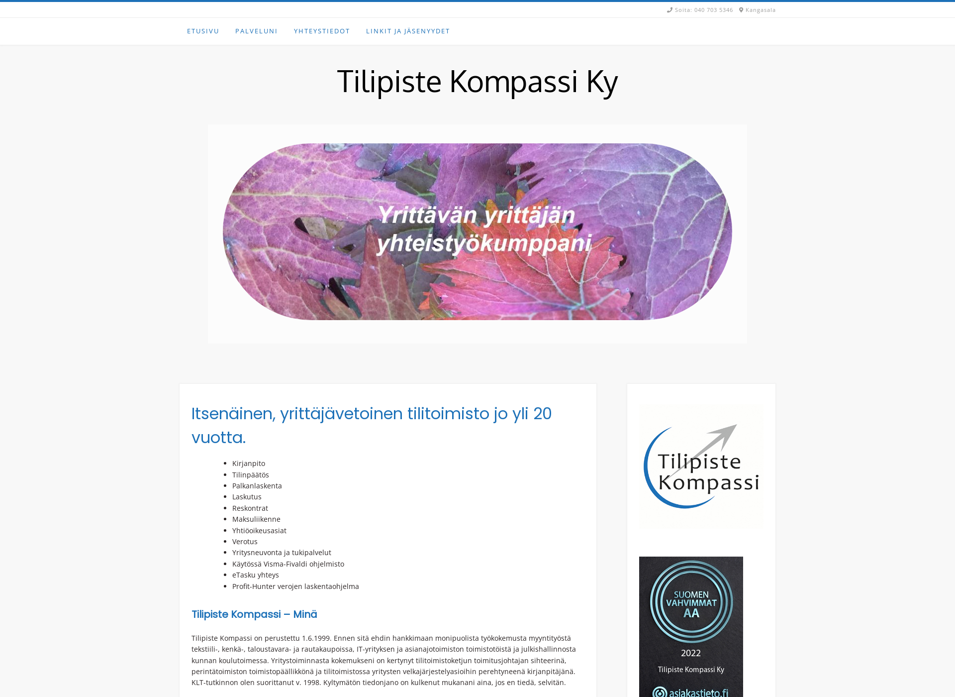 Screenshot for tilipistekompassi.fi