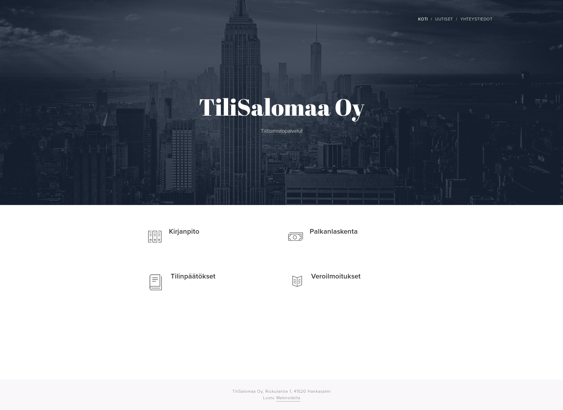 Skärmdump för tilisalomaa.fi