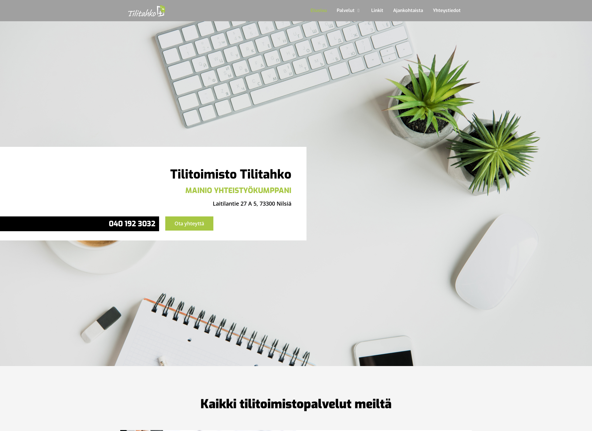 Skärmdump för tilitahko.fi