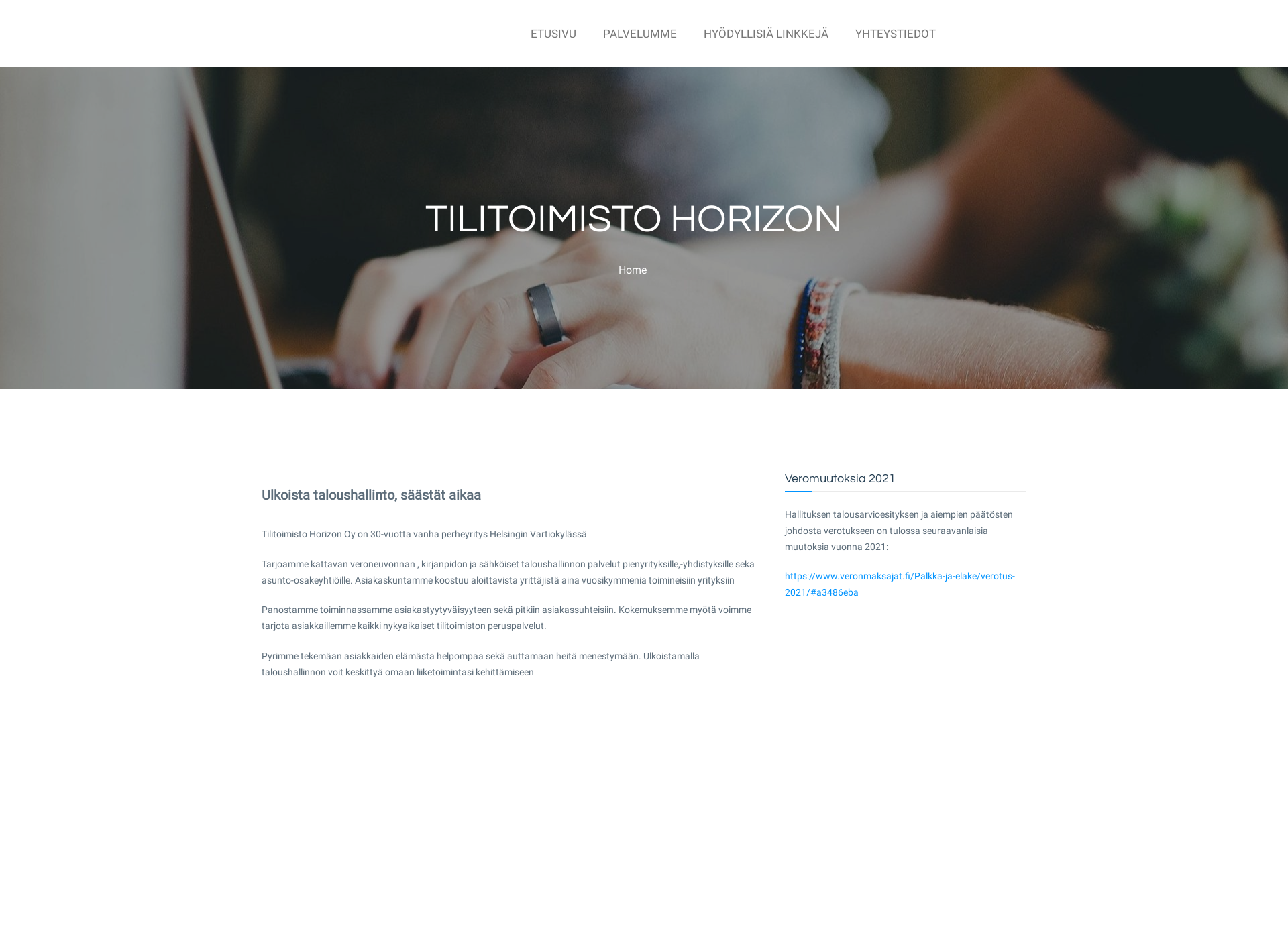 Screenshot for tilitoimistohorizon.fi