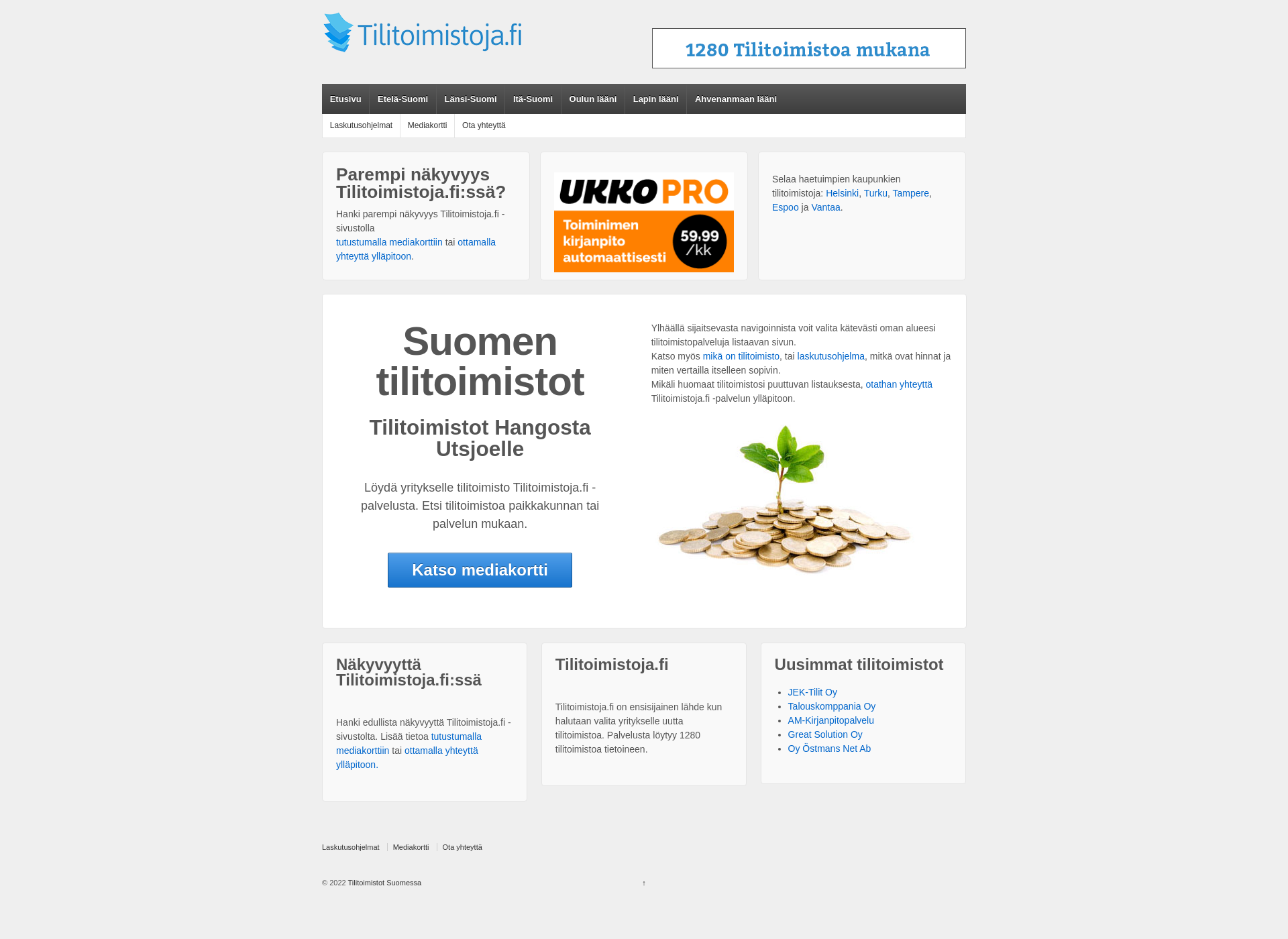 Skärmdump för tilitoimistoja.fi