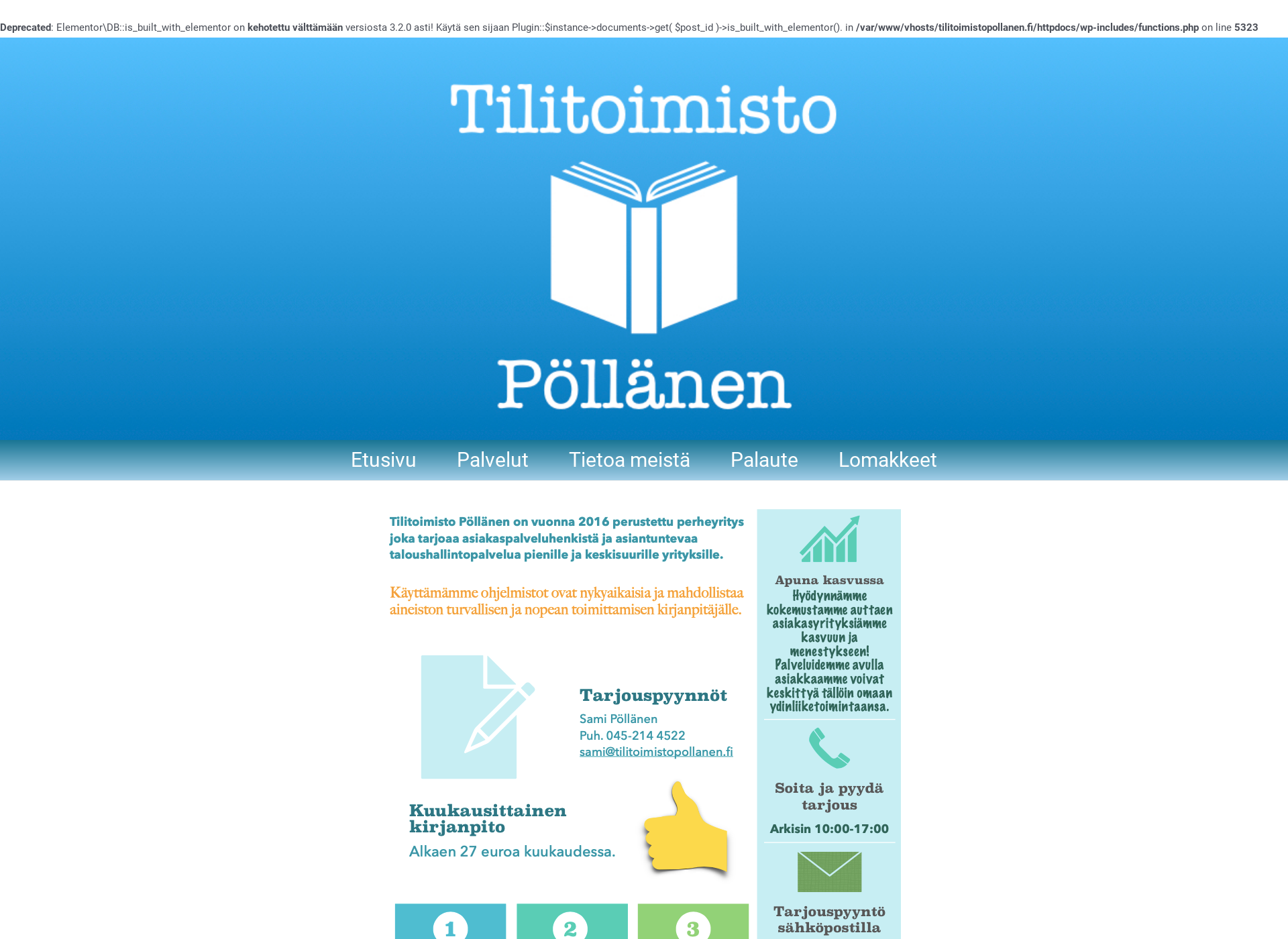 Skärmdump för tilitoimistopollanen.fi