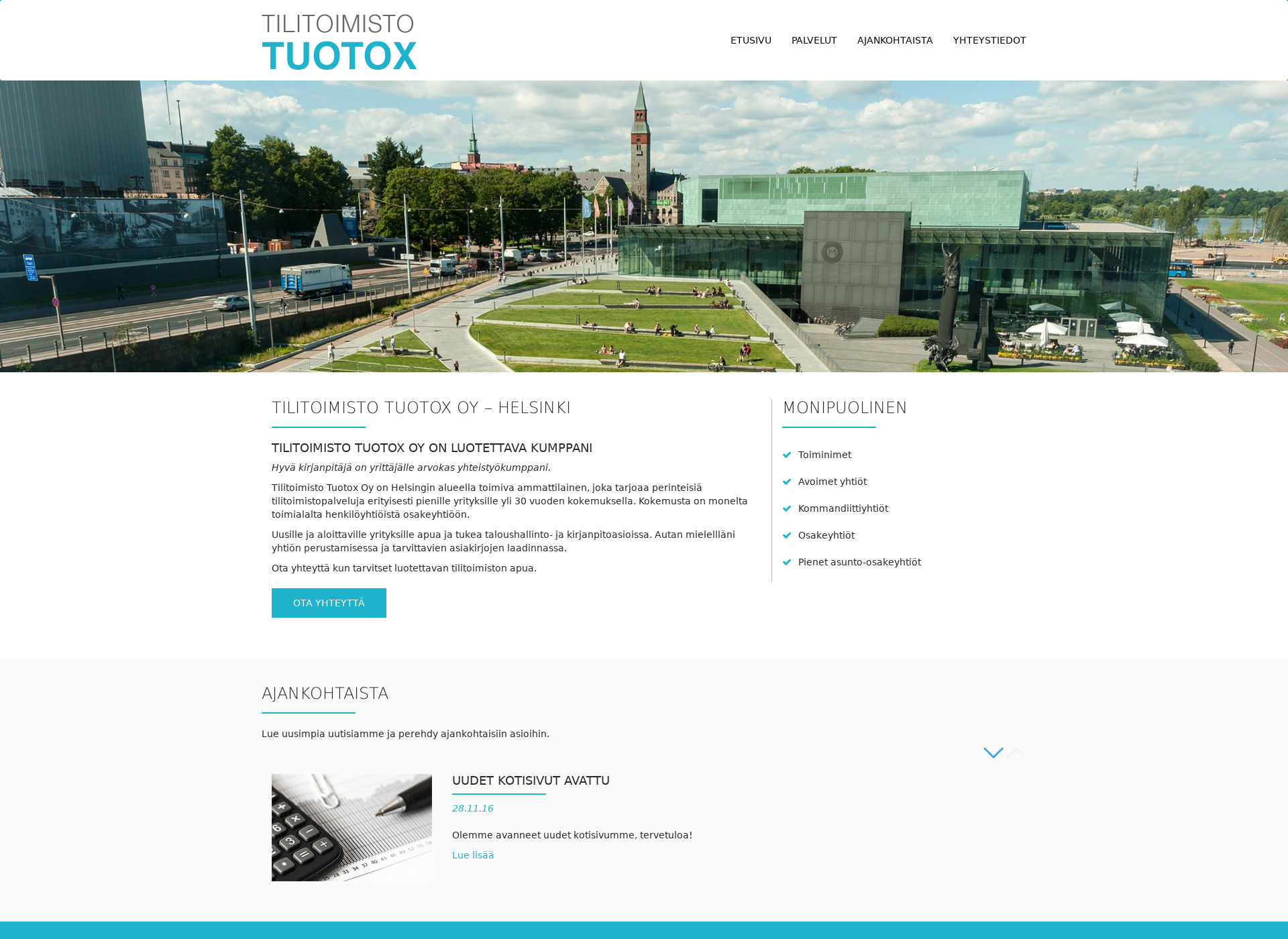 Skärmdump för tilitoimistotuotox.fi