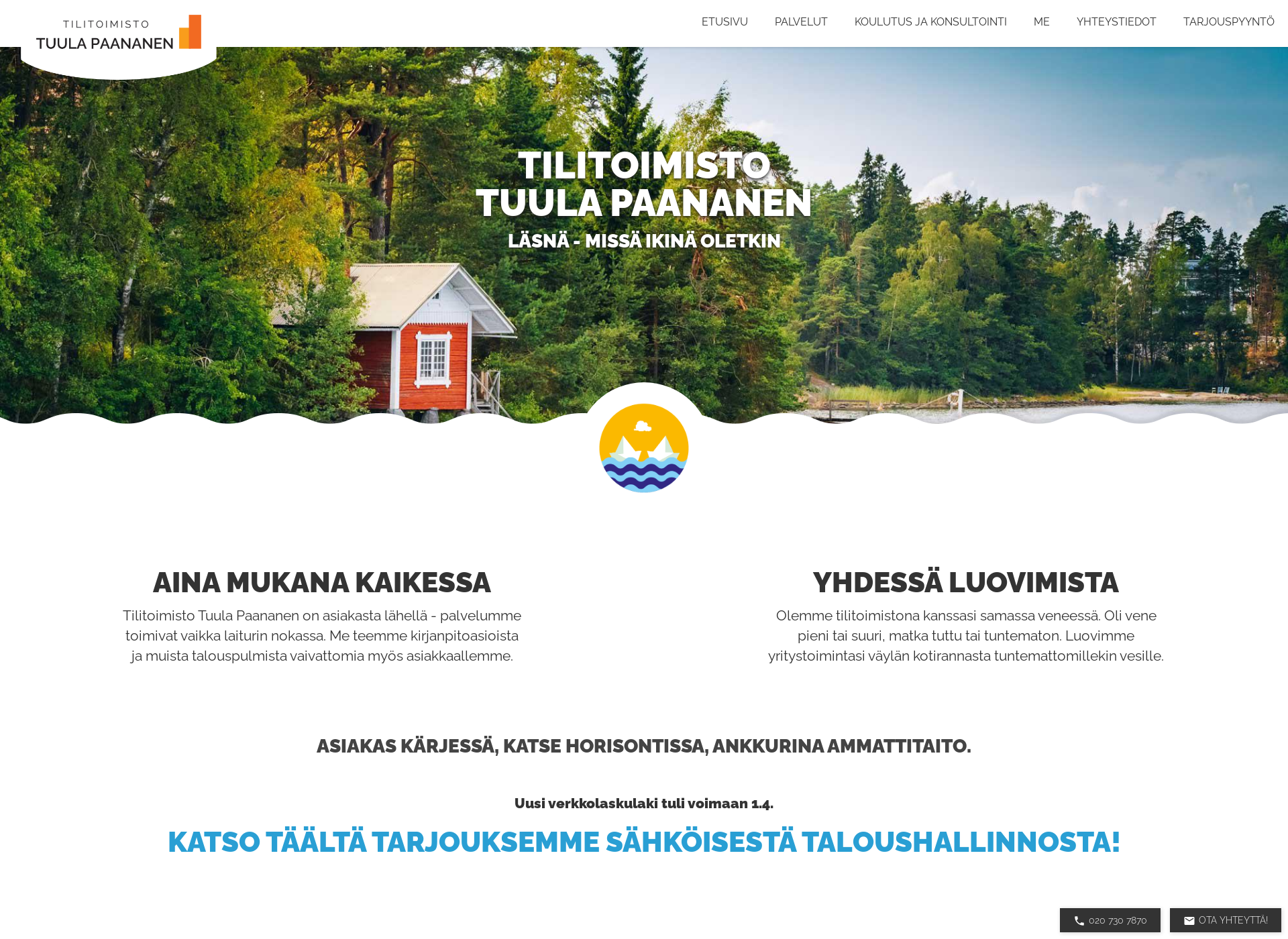 Skärmdump för tilitoimistotuulapaananen.fi