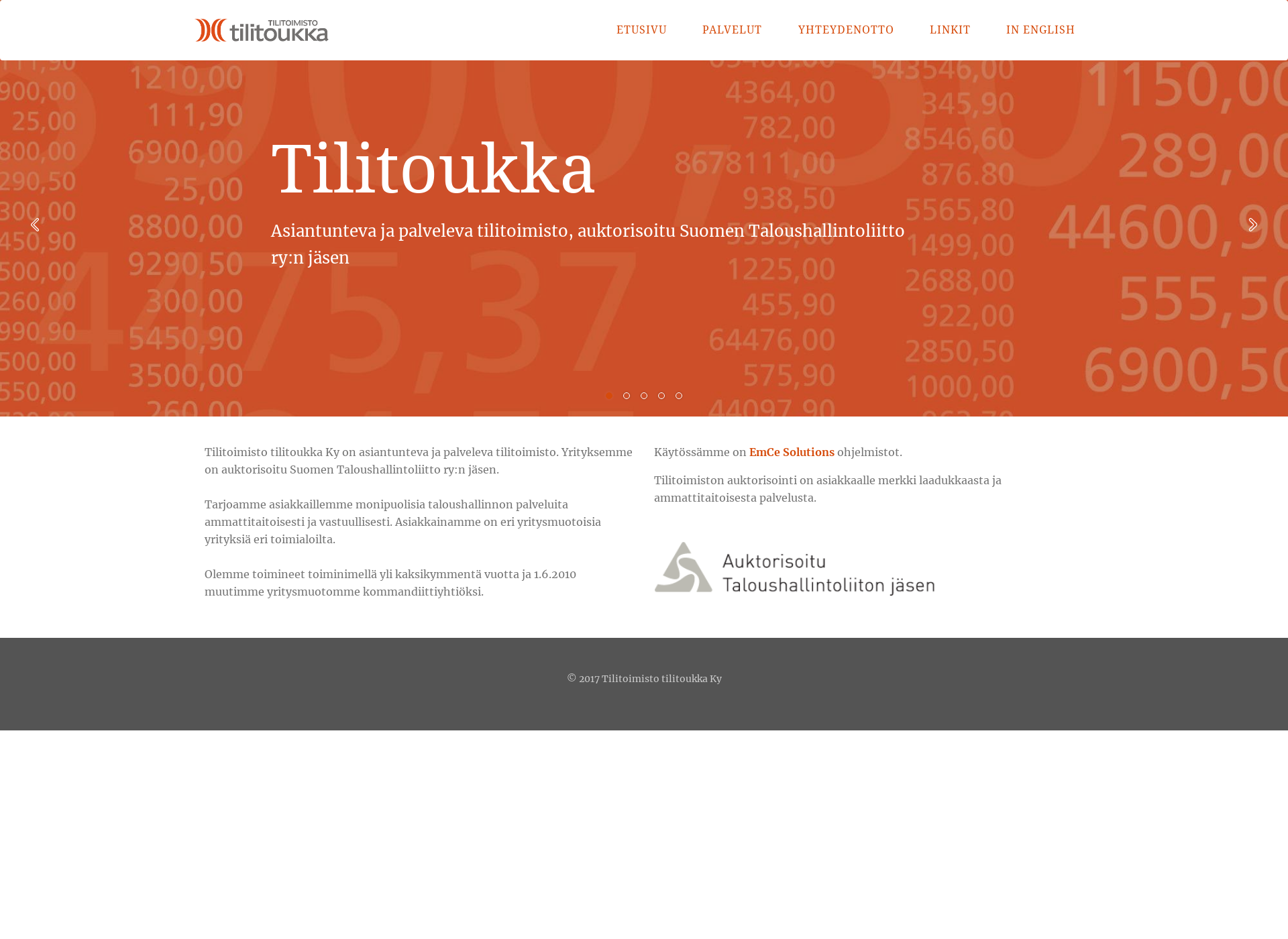 Skärmdump för tilitoukka.fi