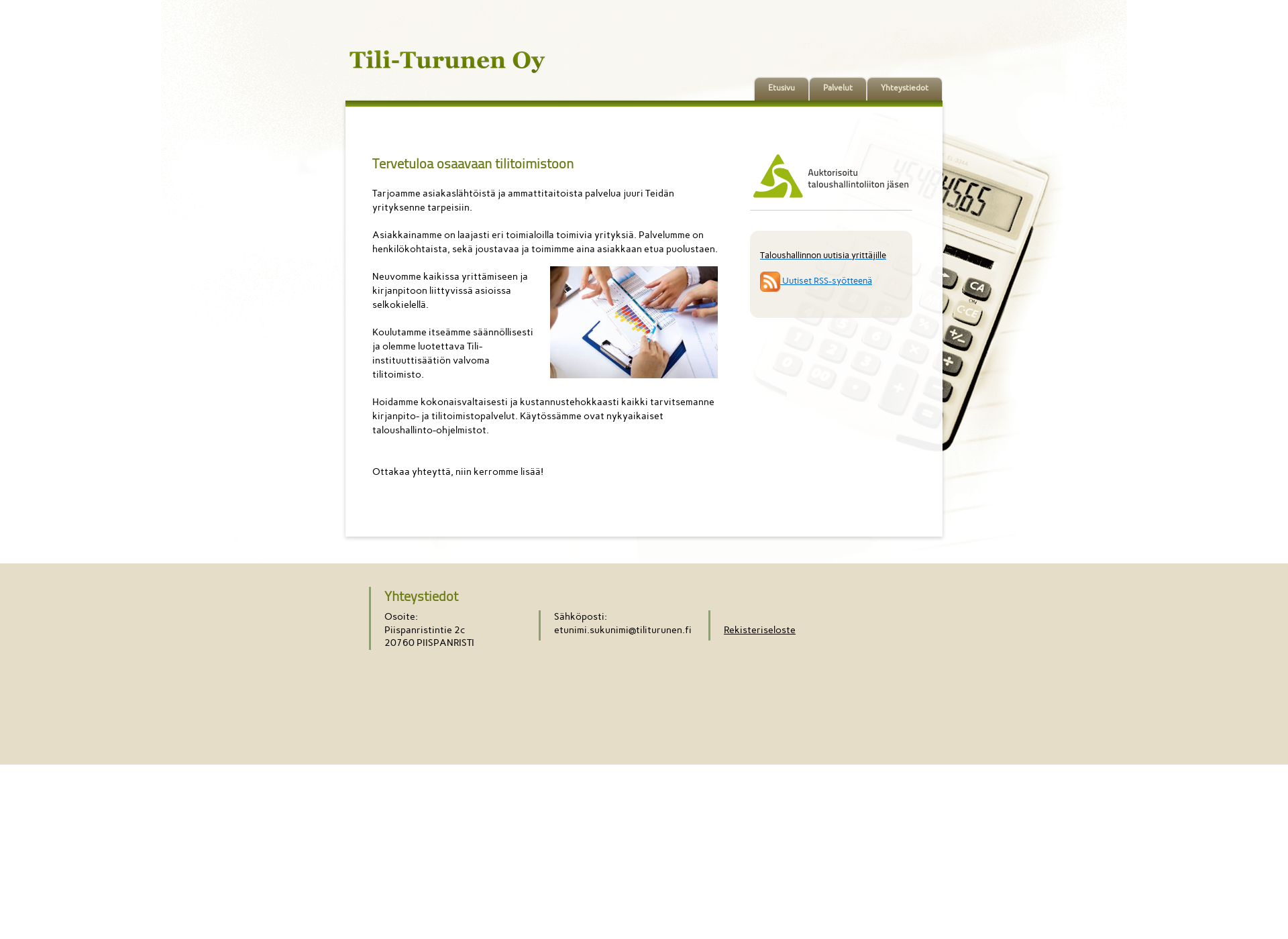Screenshot for tiliturunen.fi
