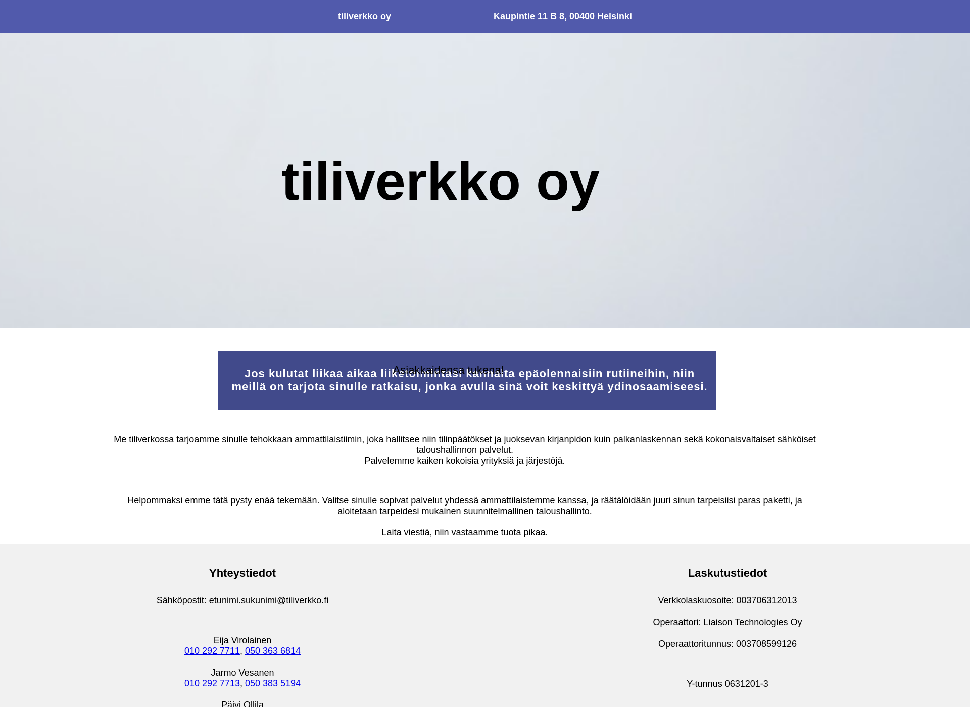 Screenshot for tiliverkko.fi