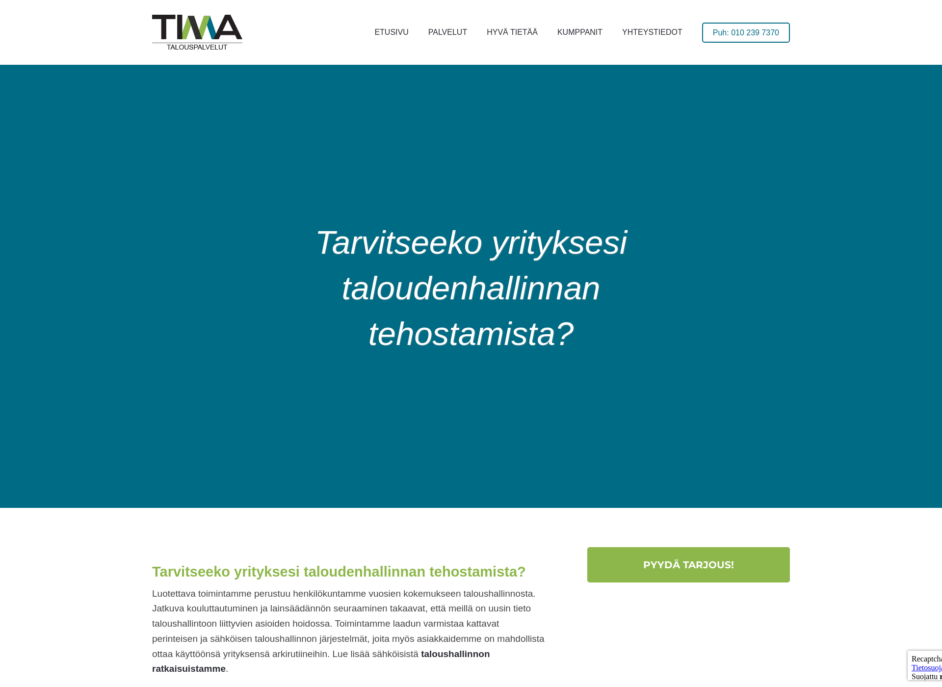 Skärmdump för tima.fi