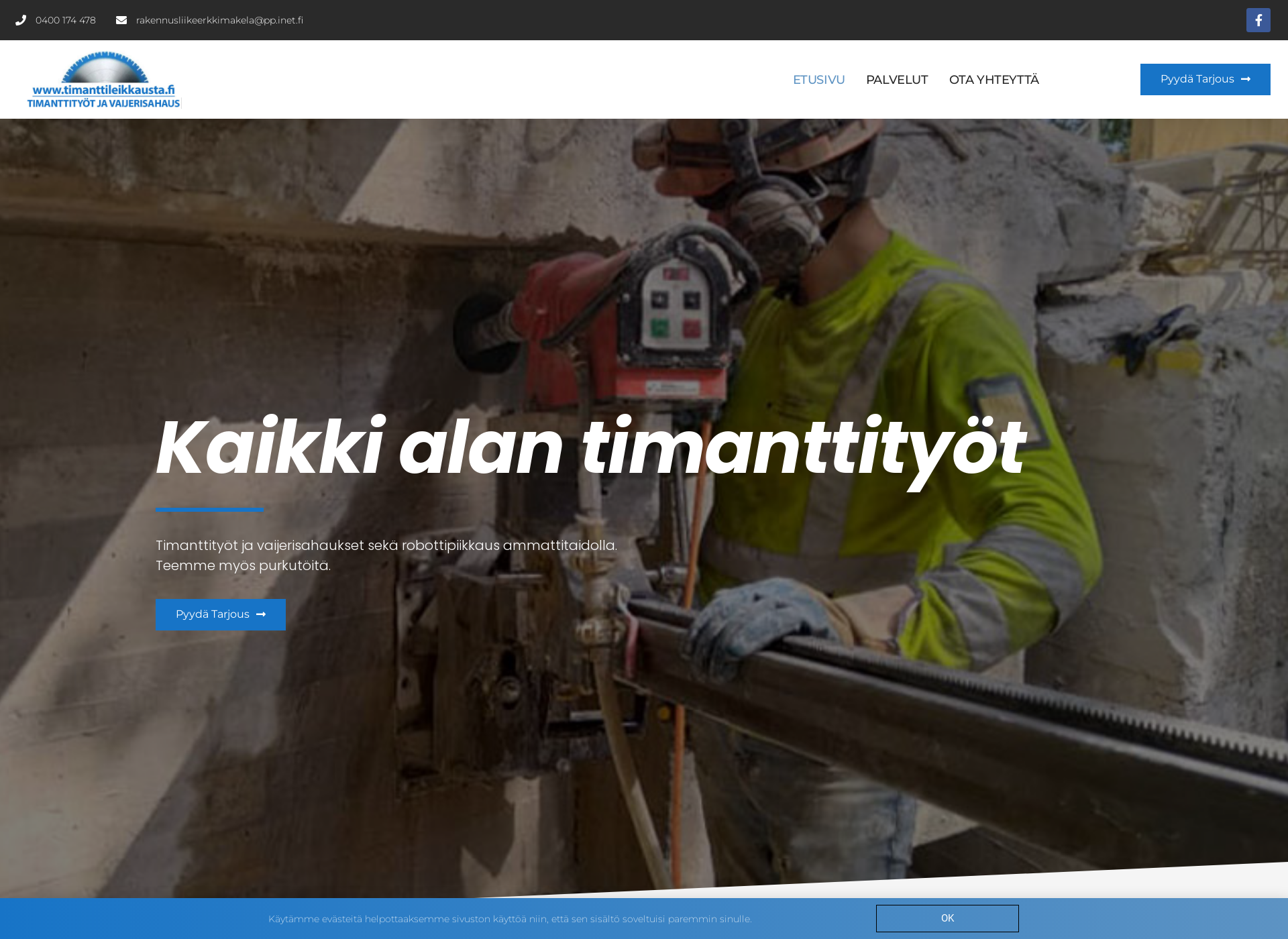 Skärmdump för timanttileikkausta.fi