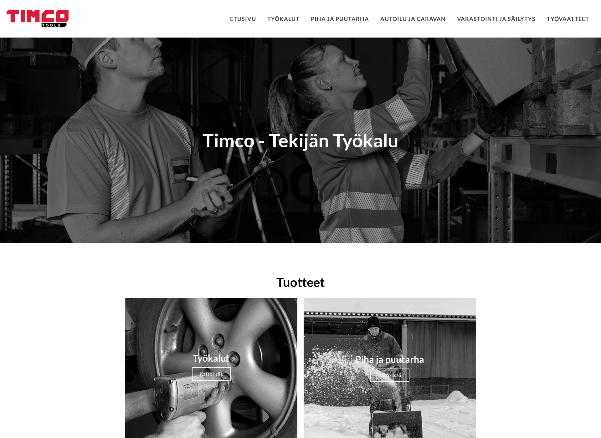 Skärmdump för timcotools.fi