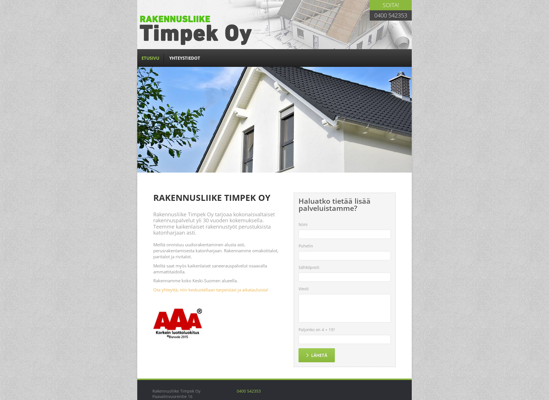 Screenshot for timpek.fi