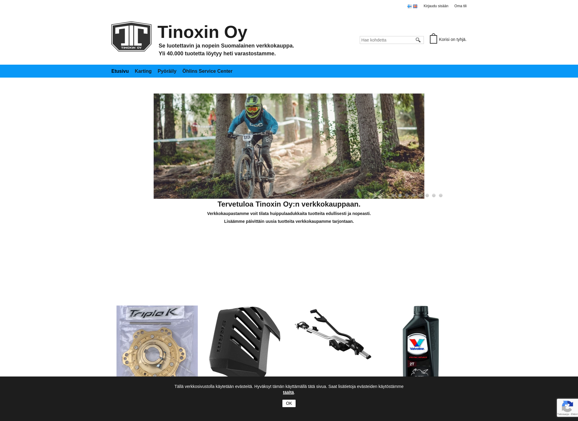 Skärmdump för tinoxin.fi