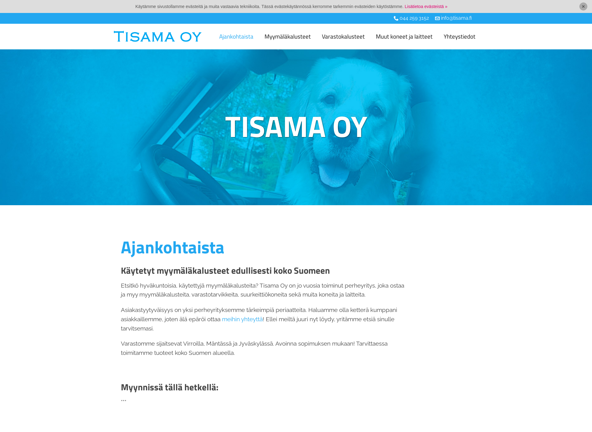 Skärmdump för tisama.fi