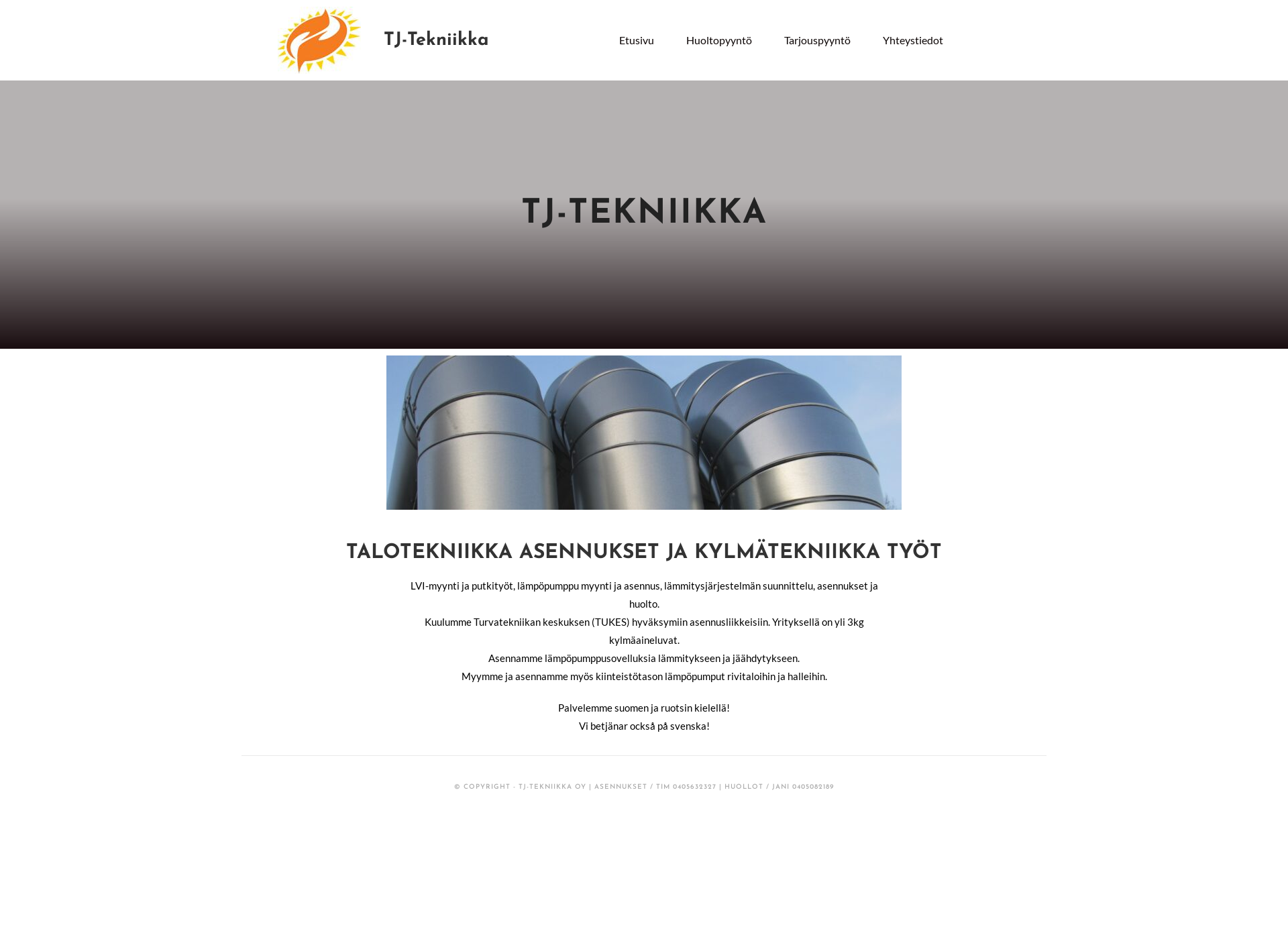 Screenshot for tj-tekniikka.fi