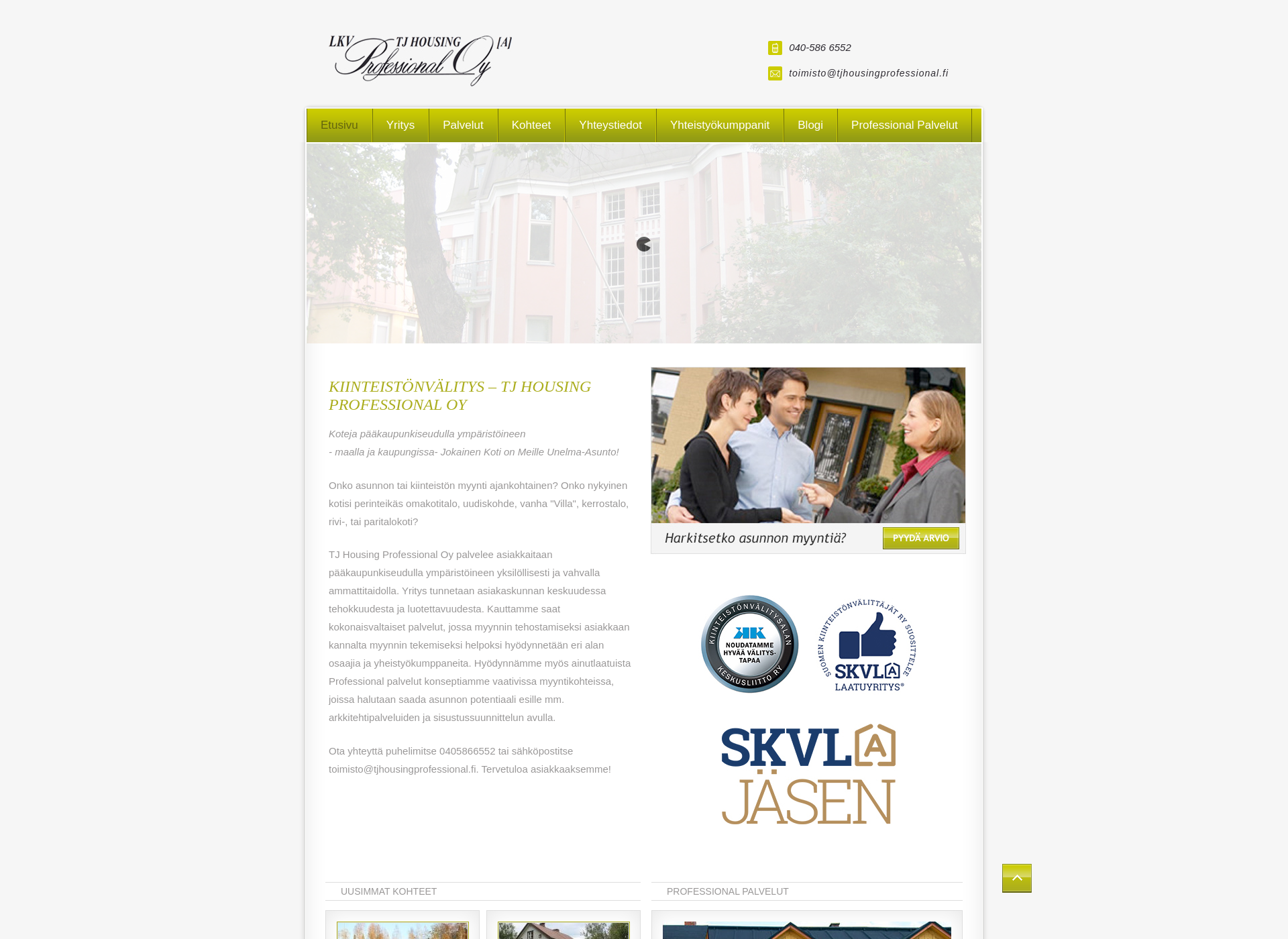 Skärmdump för tjhousingprofessional.fi