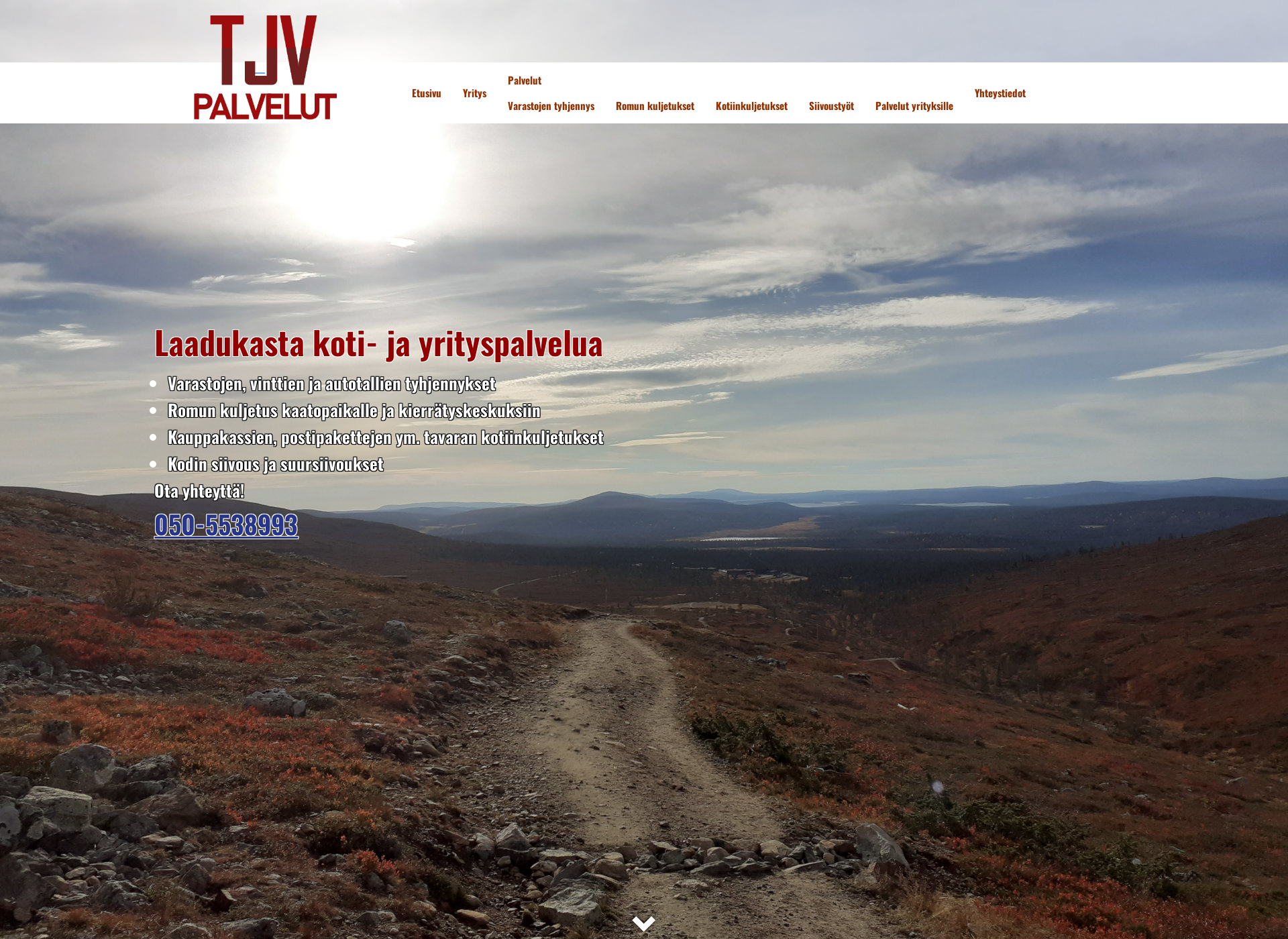 Screenshot for tjv-palvelut.fi