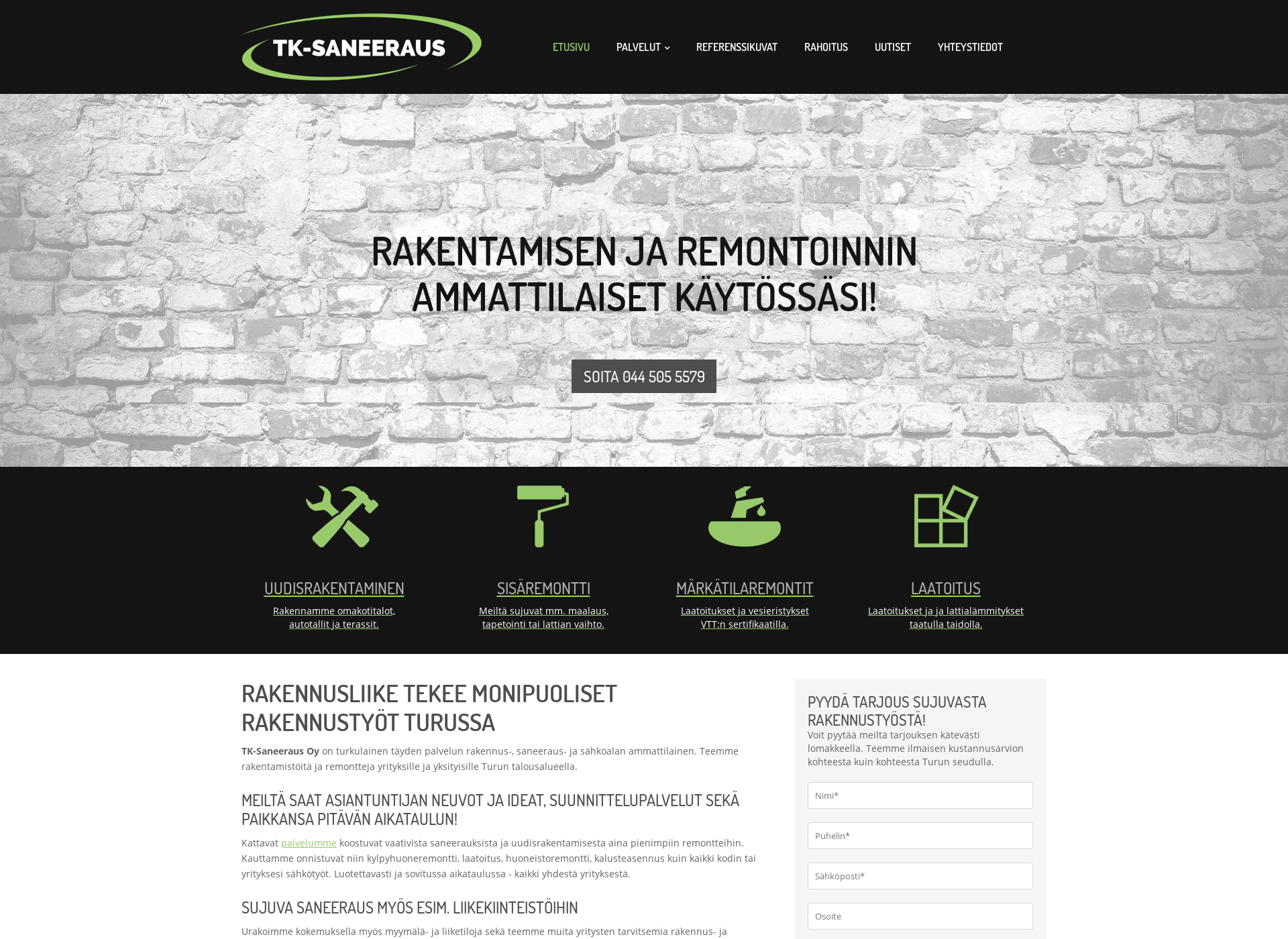 Screenshot for tk-saneeraus.fi