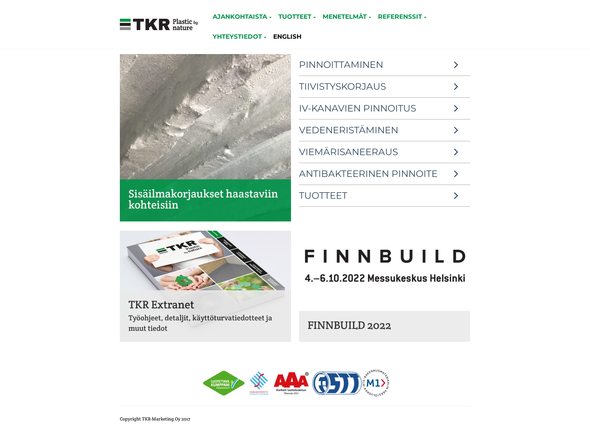 Skärmdump för tkr-coatings.fi