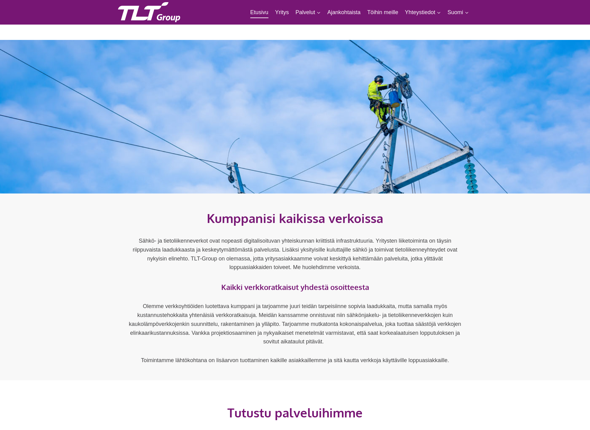 Skärmdump för tlt-c.fi