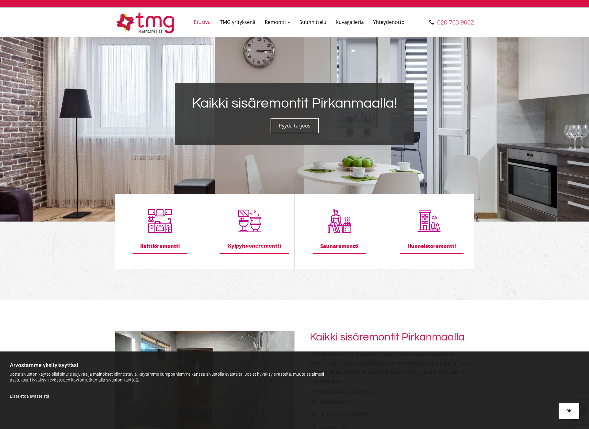 Screenshot for tmgremontit.fi