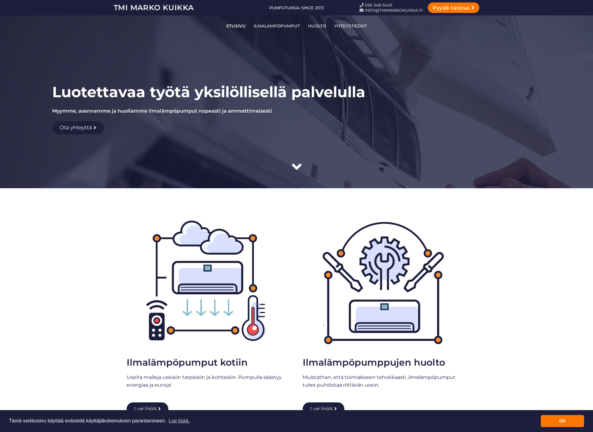 Skärmdump för tmimarkokuikka.fi
