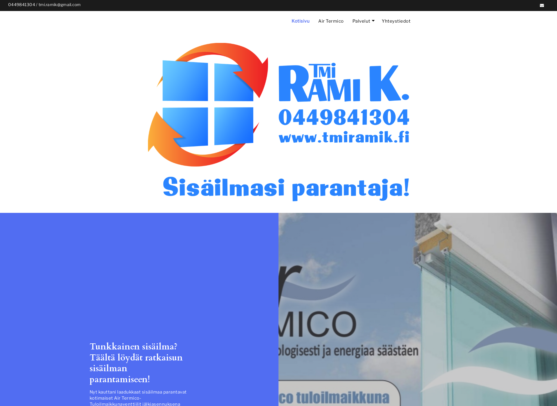 Skärmdump för tmiramik.fi