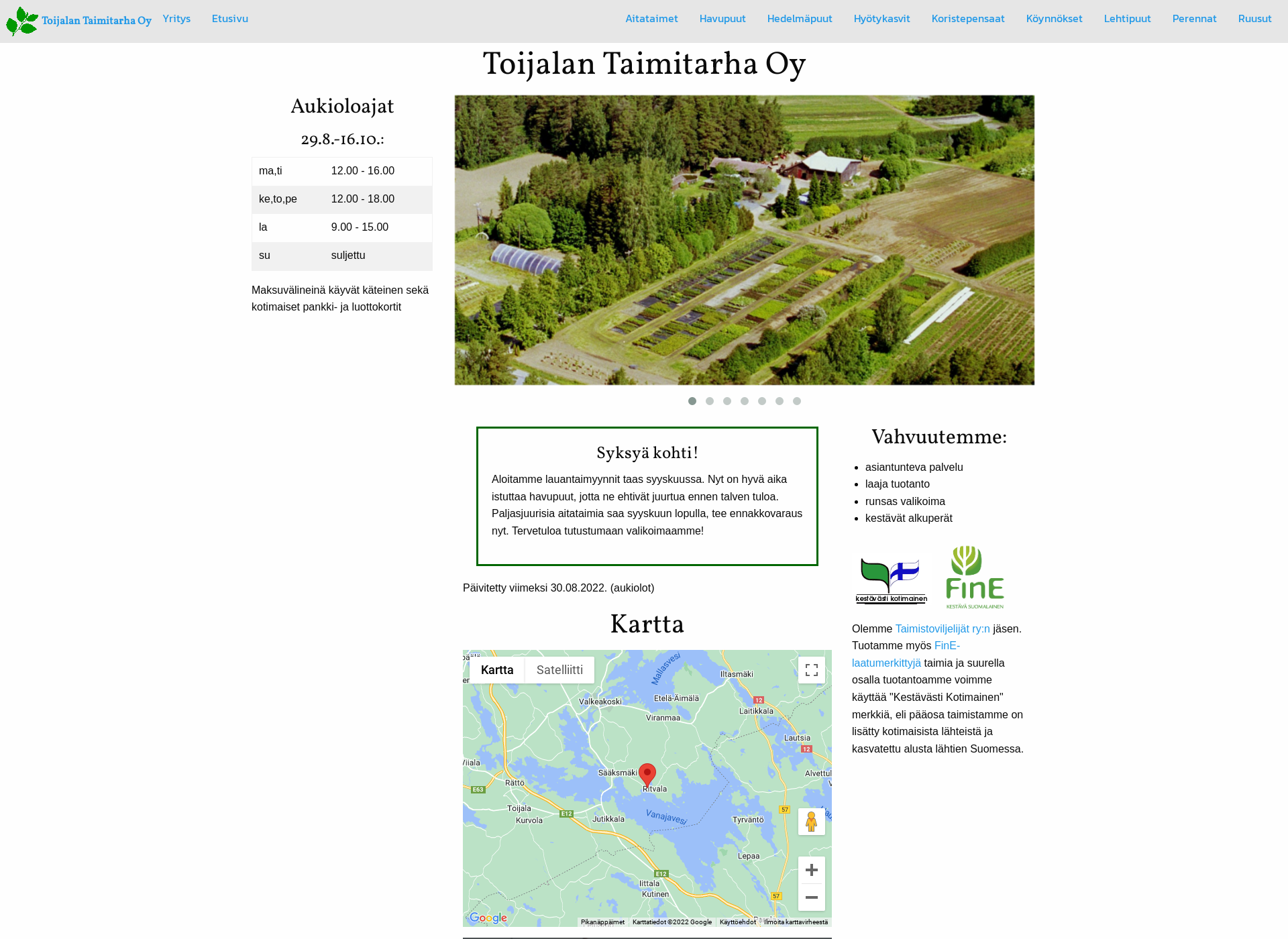 Screenshot for toijalantaimitarha.fi