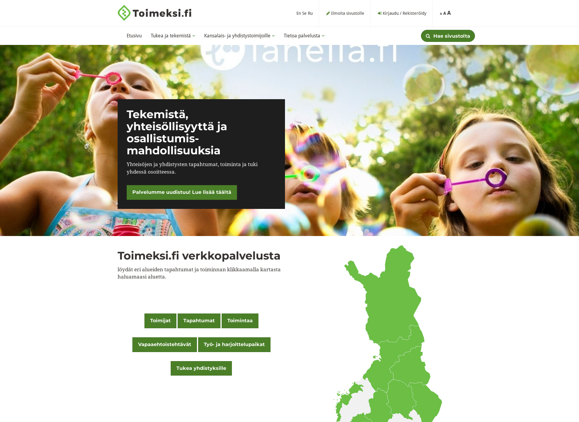 Screenshot for toimeksi.fi