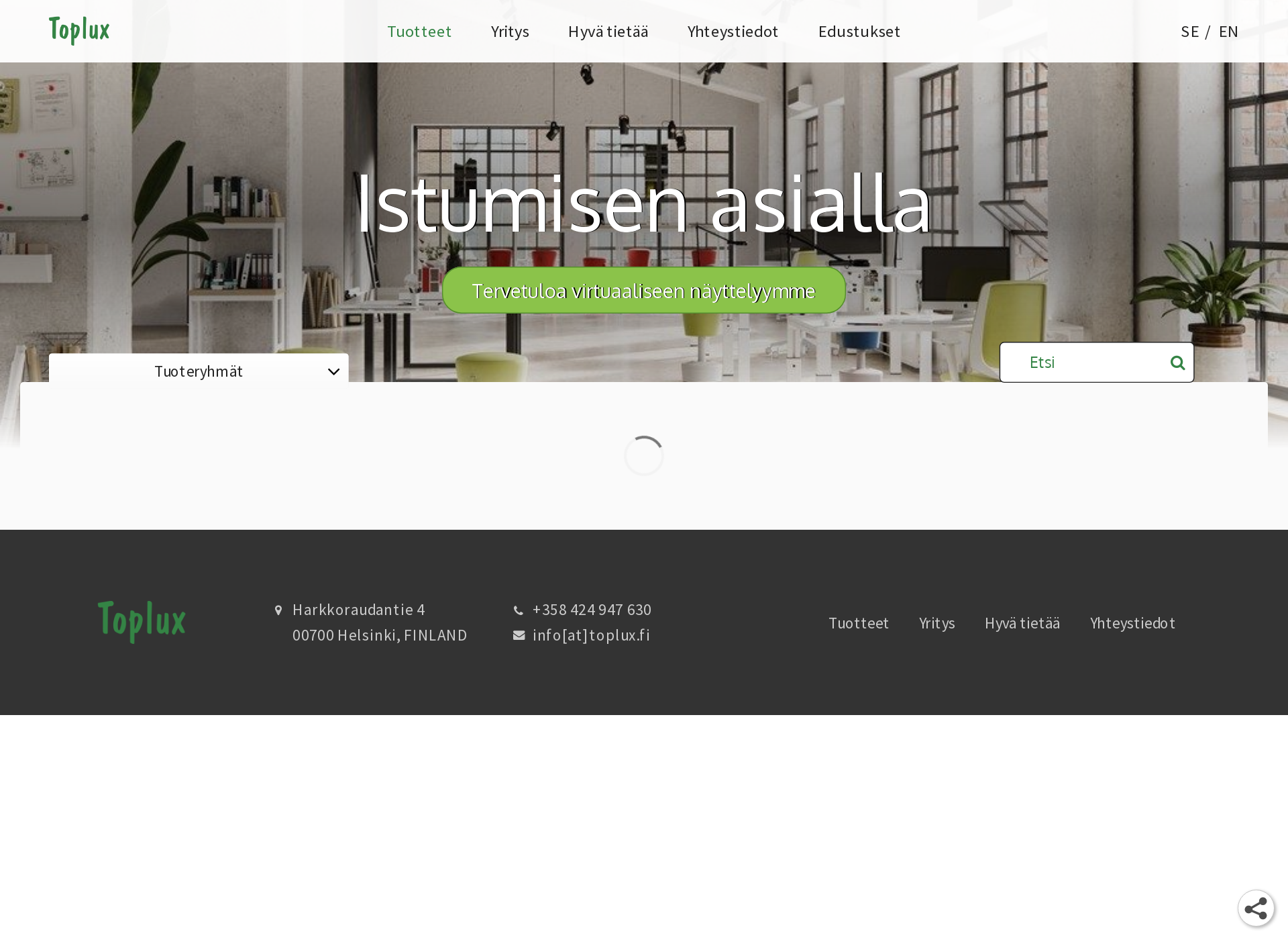Screenshot for toimistotuoli.fi
