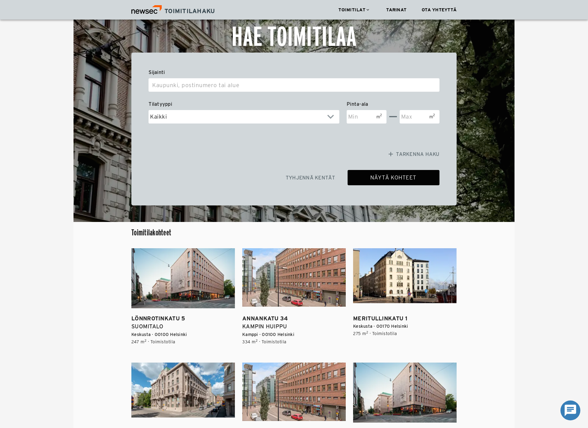 Screenshot for toimitilahaku.fi