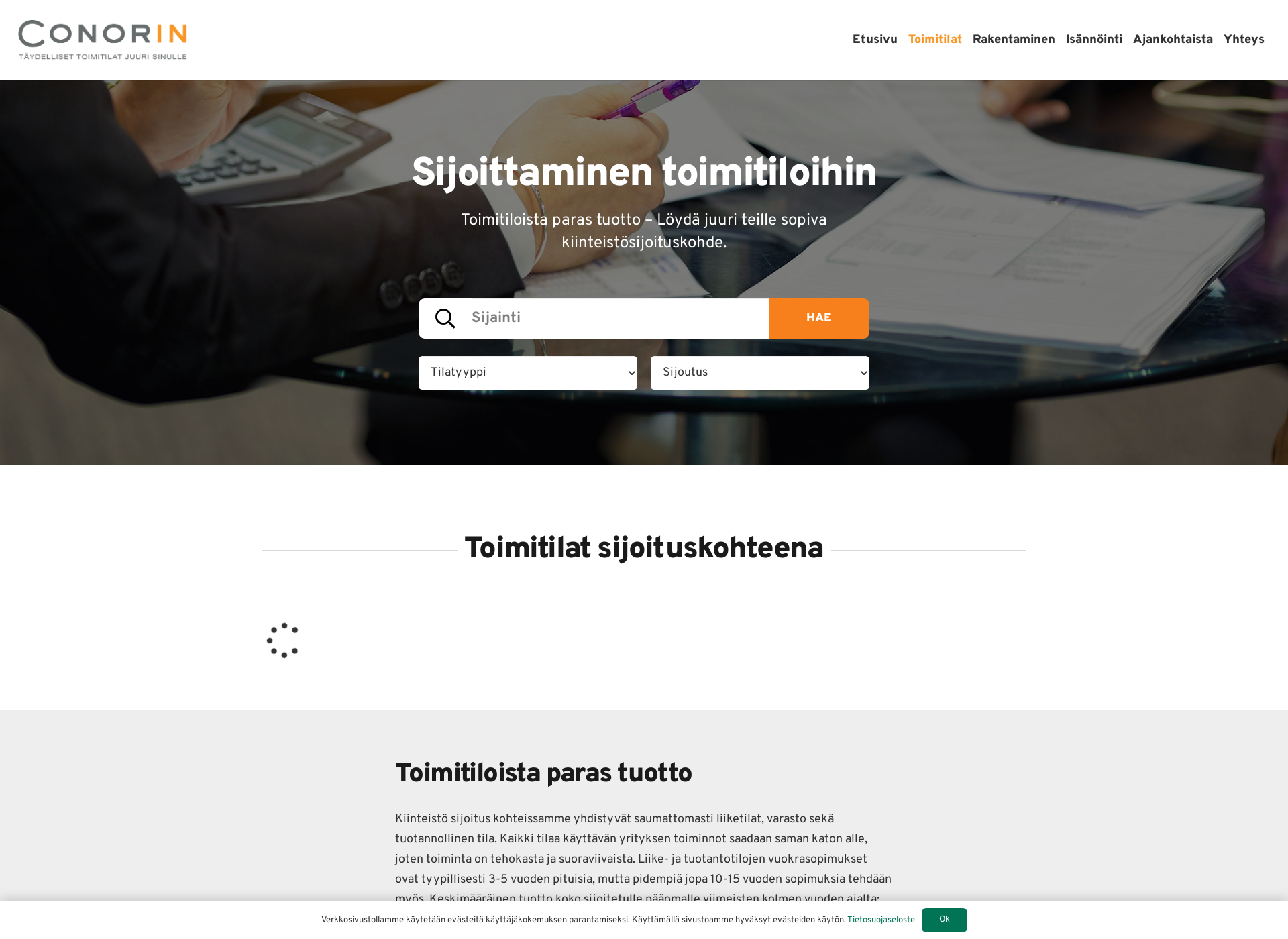 Screenshot for toimitilasijoitus.fi
