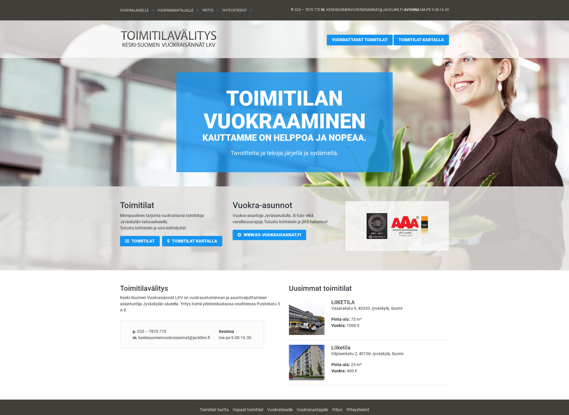 Screenshot for toimitilavalitys.fi