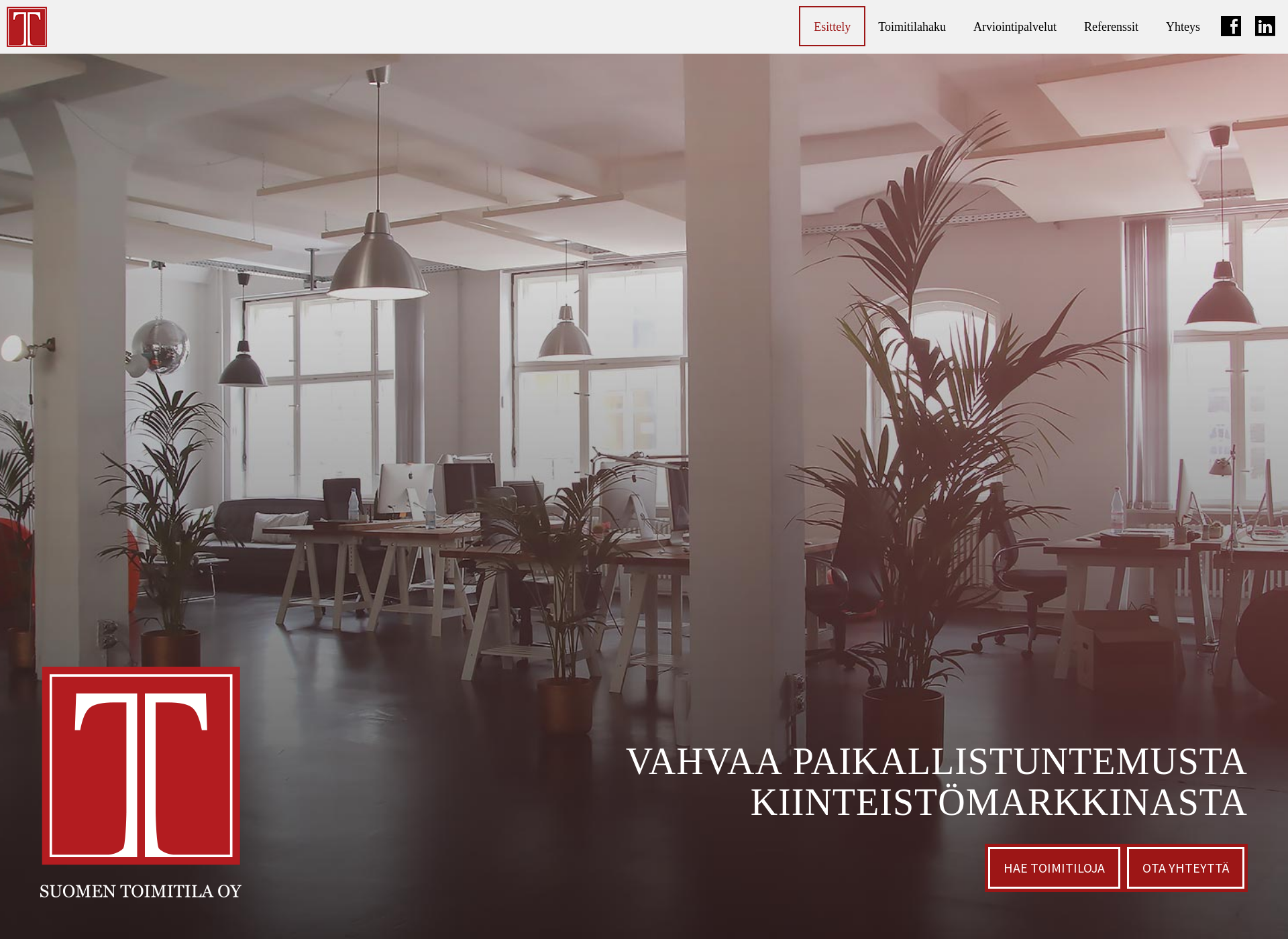 Skärmdump för toimitilayhtiot.fi