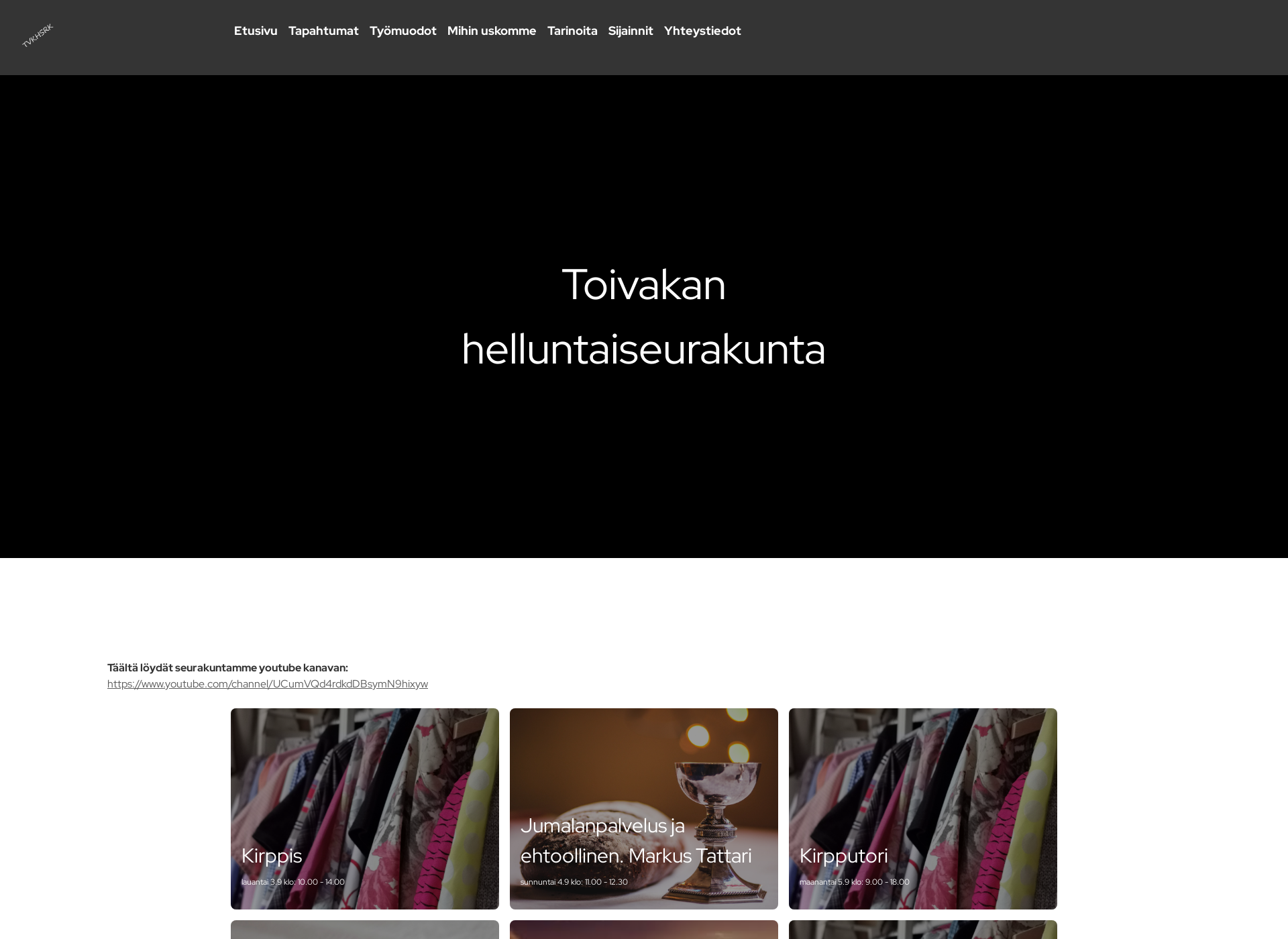 Skärmdump för toivakanhelluntaisrk.fi
