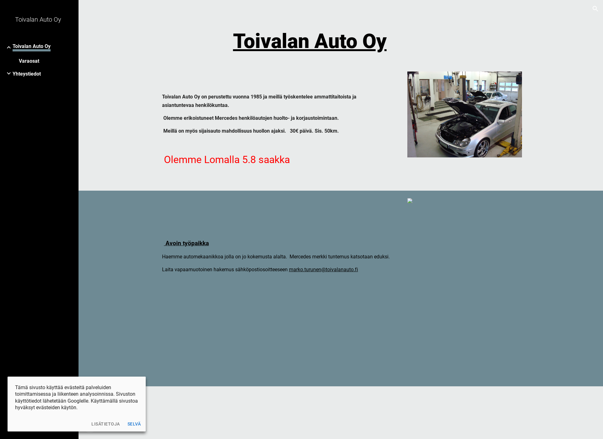Screenshot for toivalanauto.fi