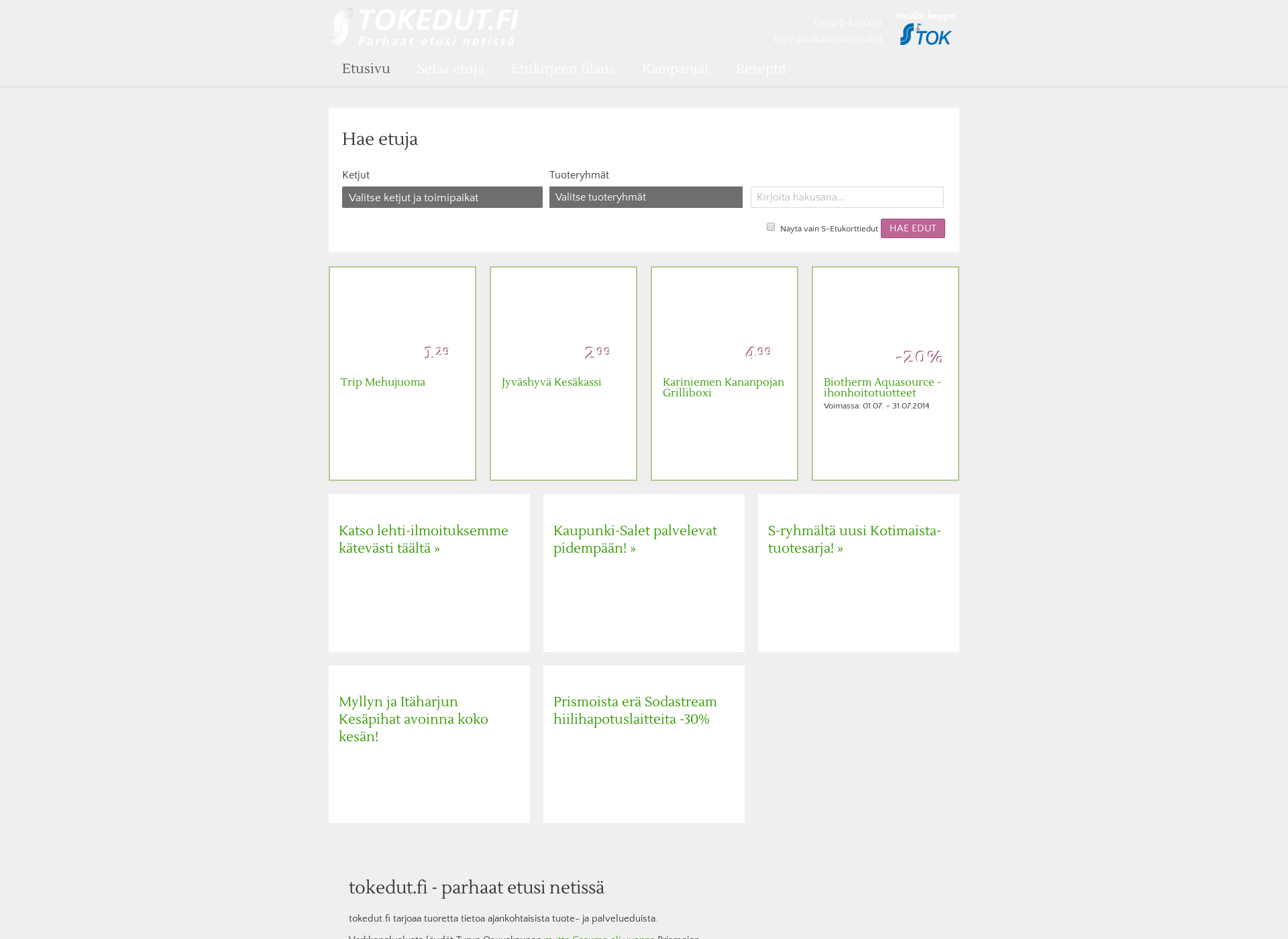 Screenshot for tokedut.fi