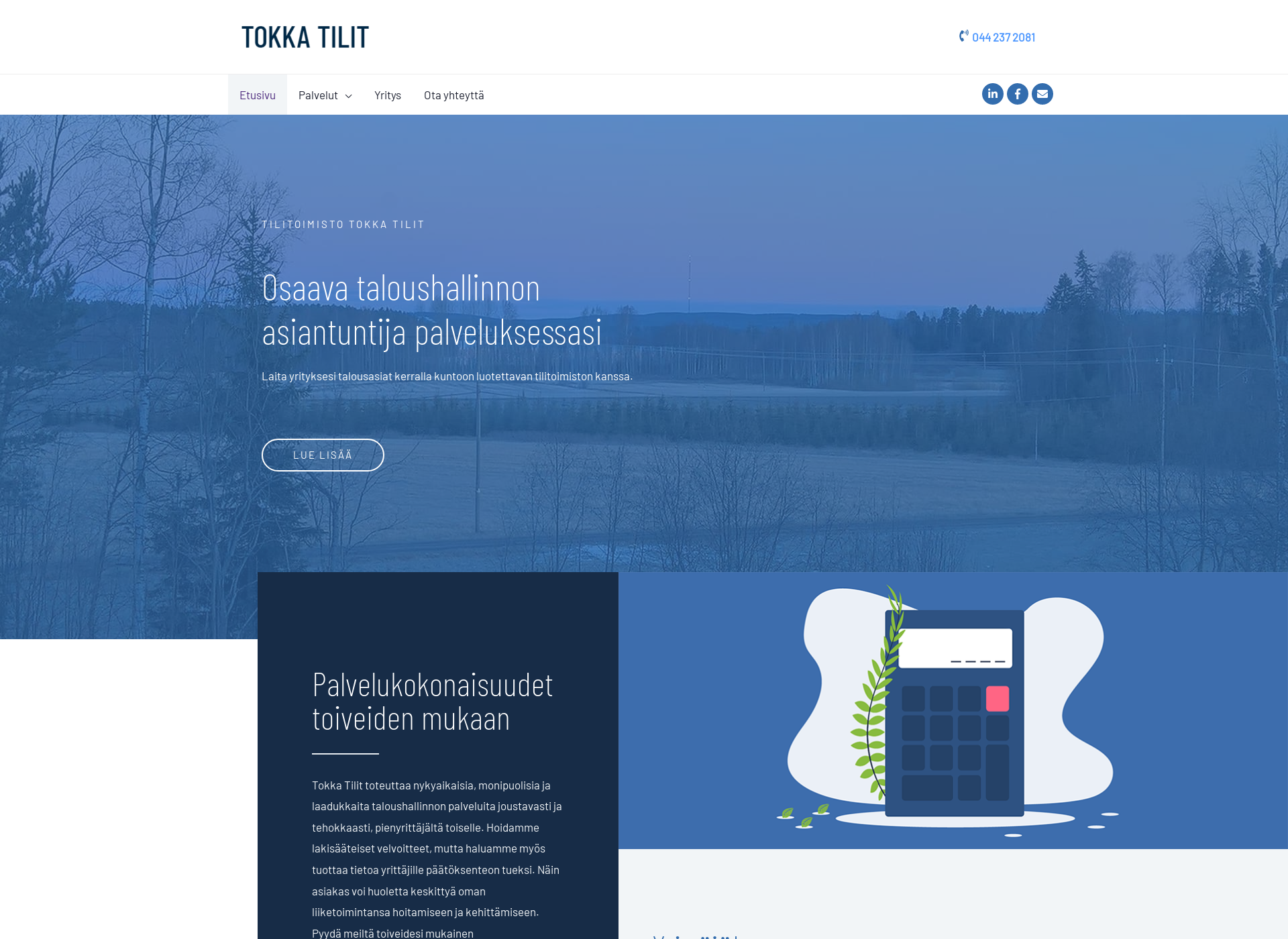 Skärmdump för tokkatilit.fi