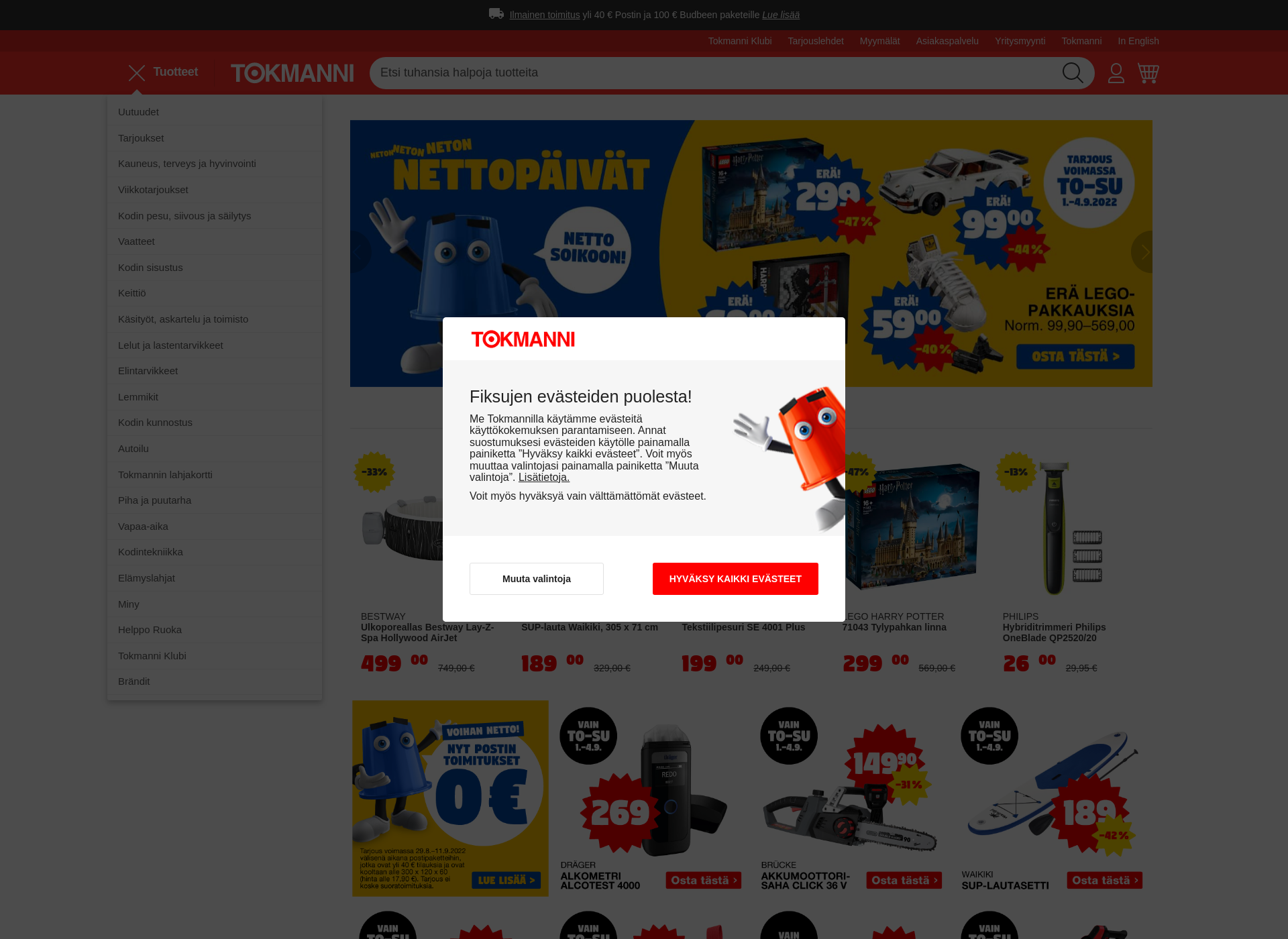 Screenshot for tokmanni.fi