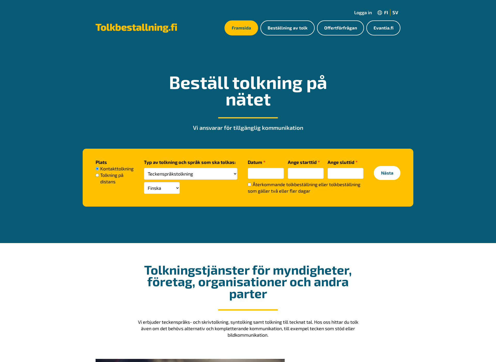 Screenshot for tolkbestallning.fi