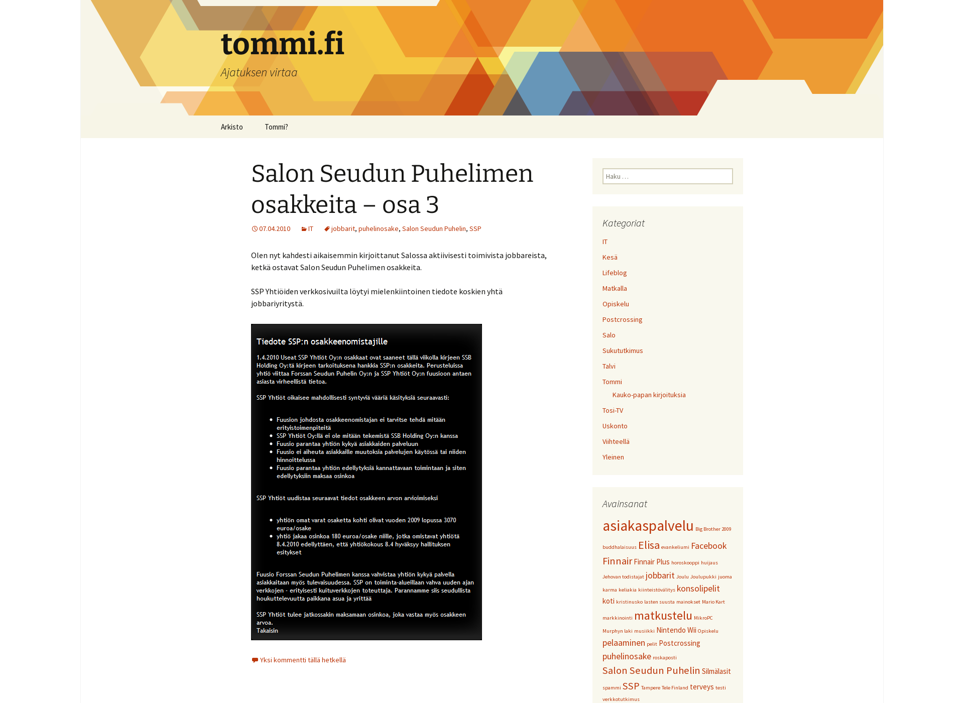 Screenshot for tommi.fi