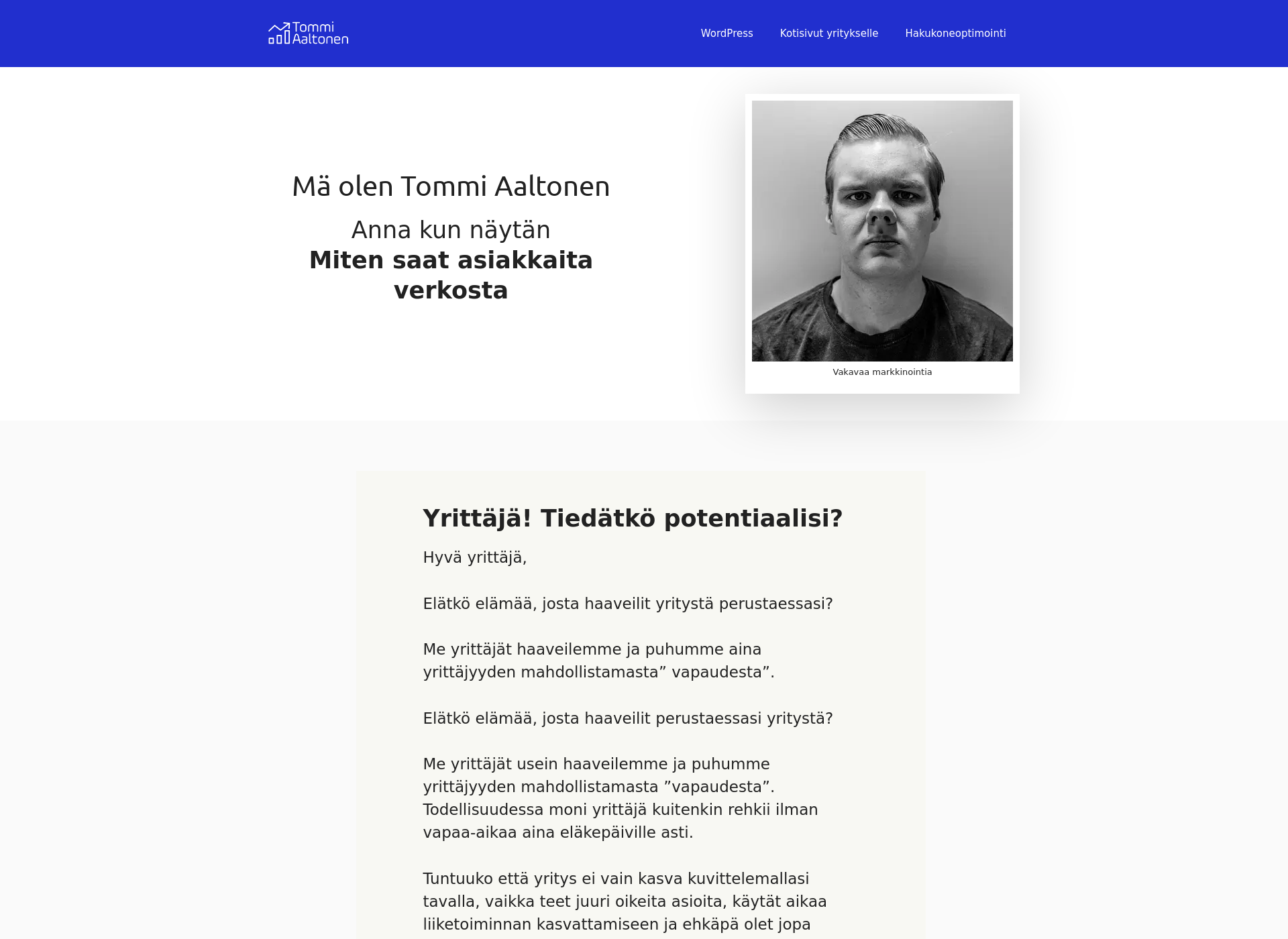 Screenshot for tommiaaltonen.fi