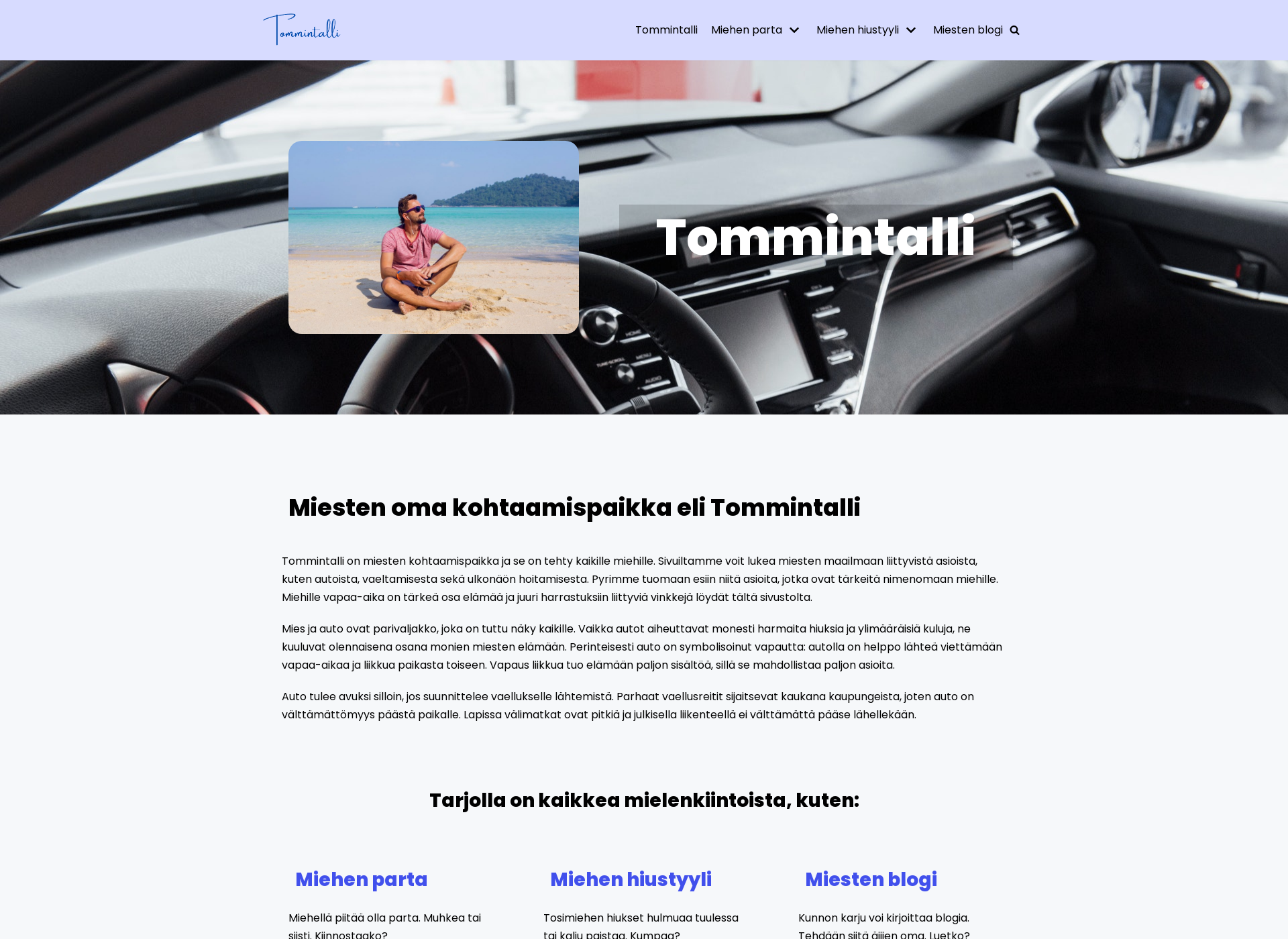 Skärmdump för tommintalli.fi