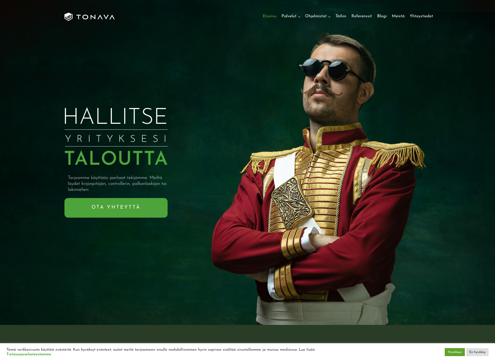 Skärmdump för tonava.fi